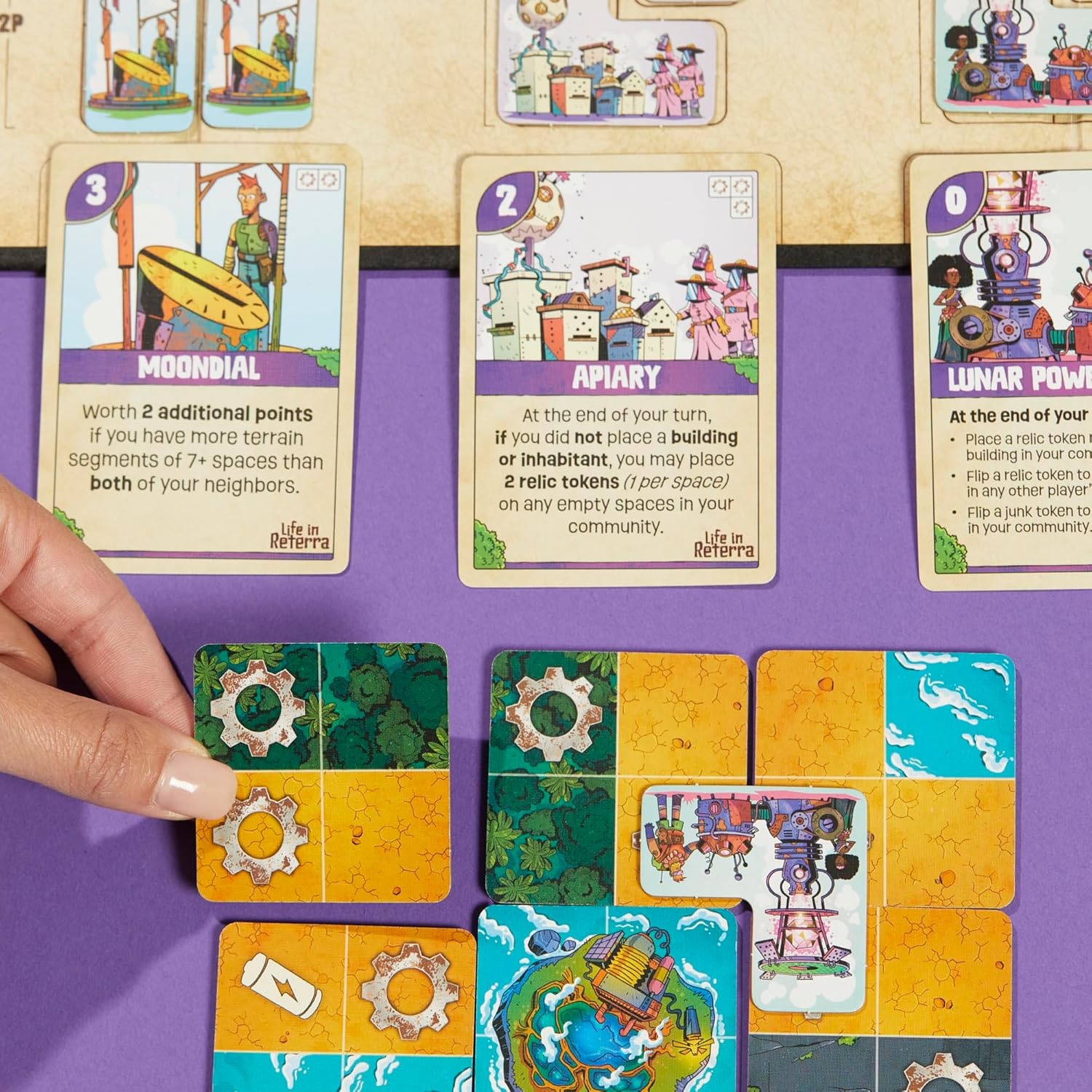 image:imageLife in Reterra Moonrise Expansion Ages 10 24 Players 35 Mins Strategy Board Games for Adults and Families Life in Reterra Game Required