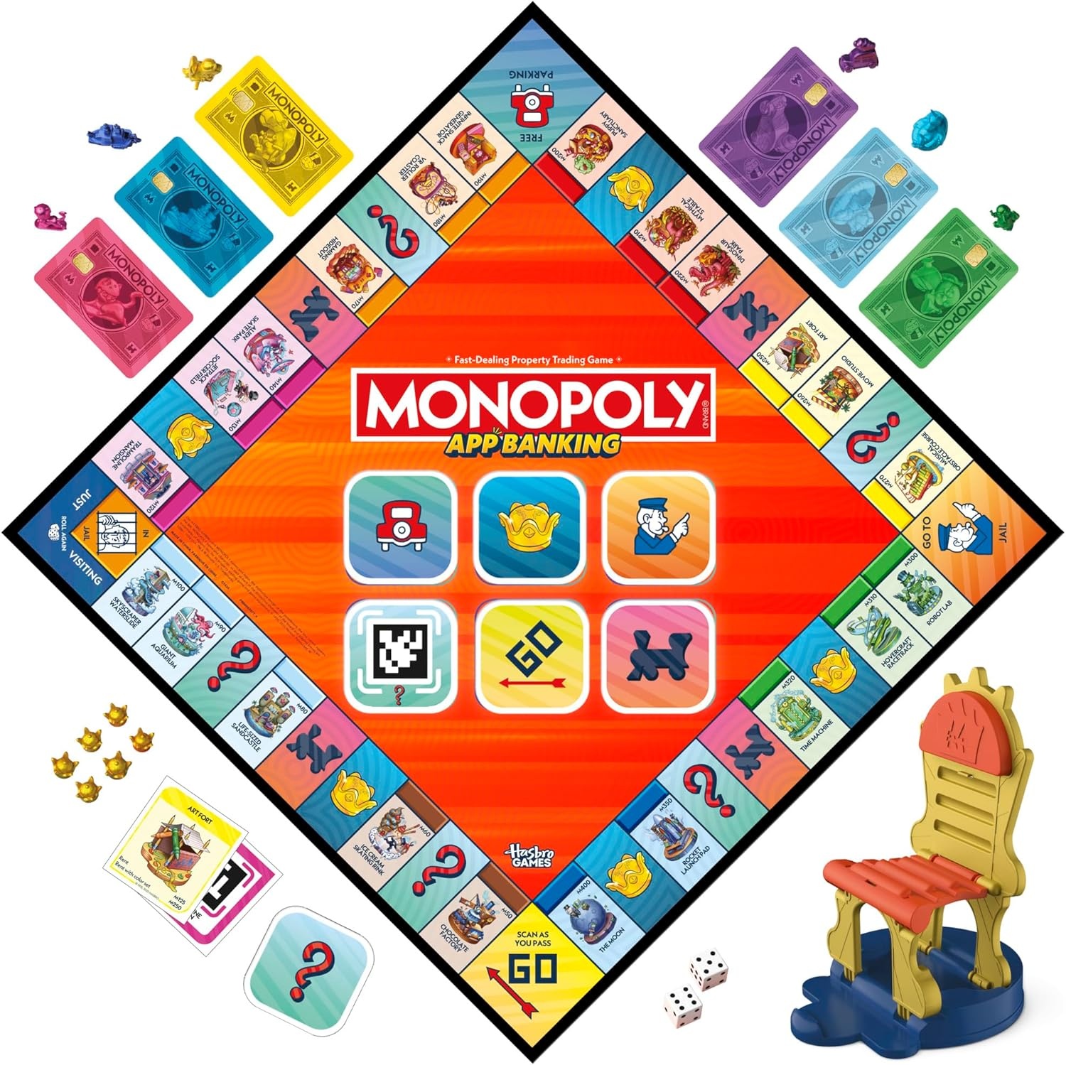 image:imageMonopoly App Banking Board Game AppEnabled Game Links to Smart Devices Ages 8 2 to 6 Players 45 Mins Family Games for Kids