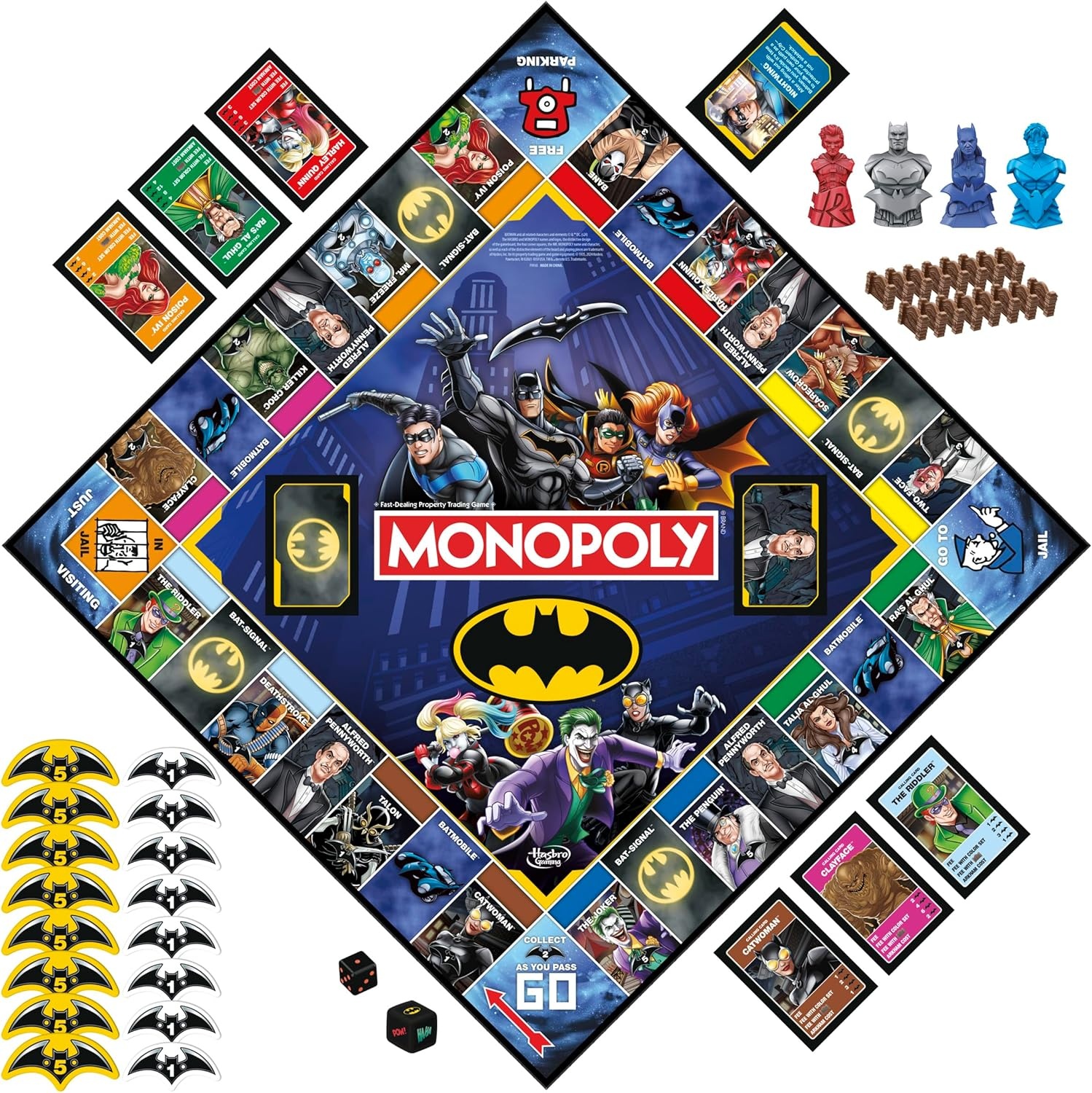 image:imageMonopoly Batman Edition Board Game Monopoly Game for Batman Fans Ages 8 and Up 2 to 4 Players Family Games Strategy Games for Kids and Adults Amazon Exclusive