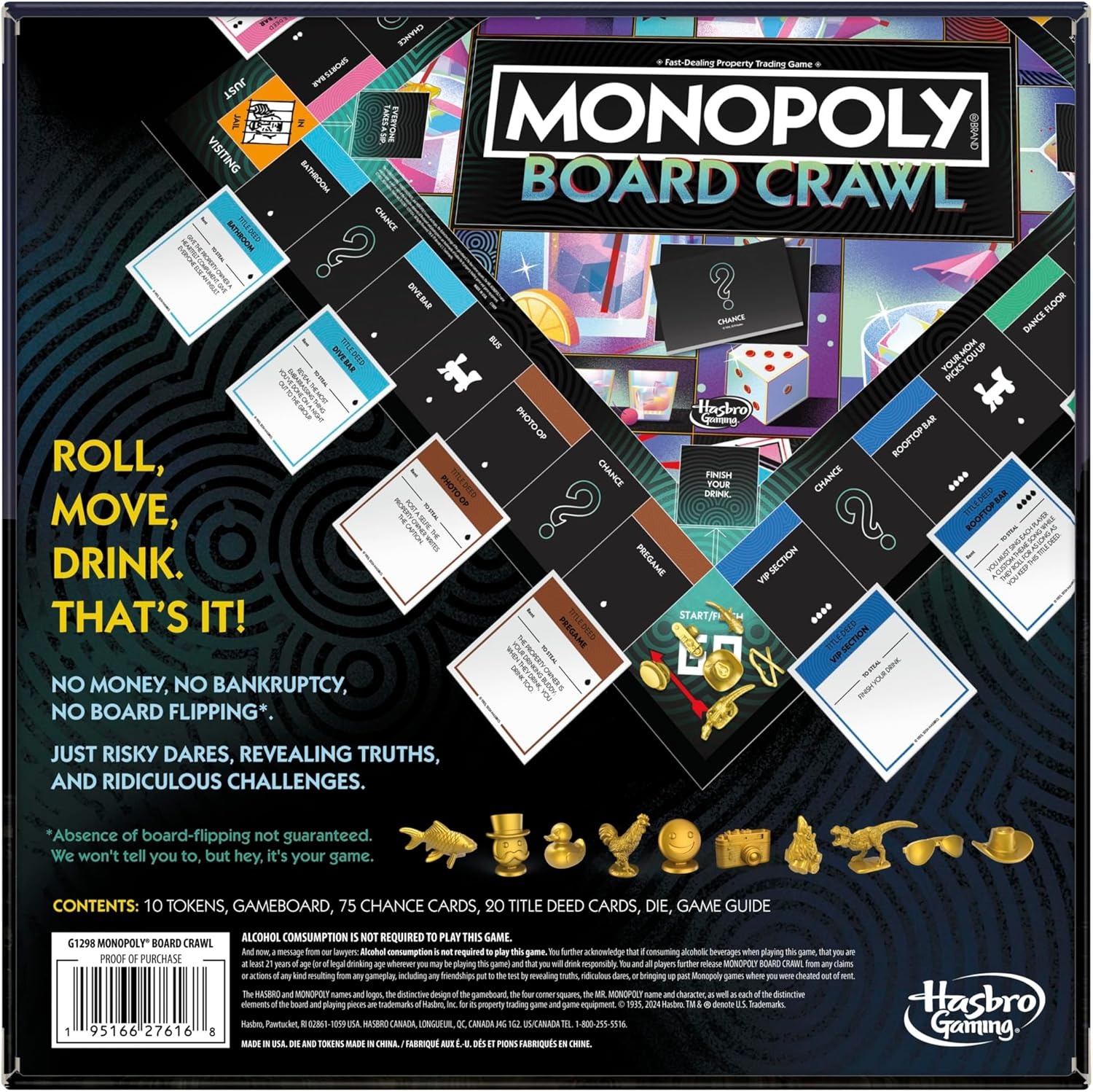 image:imageMonopoly Board Crawl Game Official Monopoly Drinking Game for Adults Only Ages 21 for 210 Players 30 Mins Hilarious Adult Party Games
