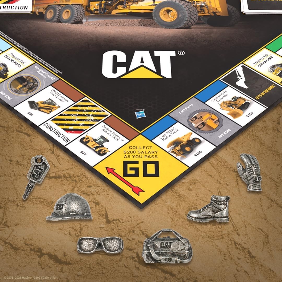 image:imageMonopoly Caterpillar Play as Hard Hat Tool Bag Work Boot amp More Officially Licensed and Collectible Monopoly Game Based On Caterpillar Company for 26 Players