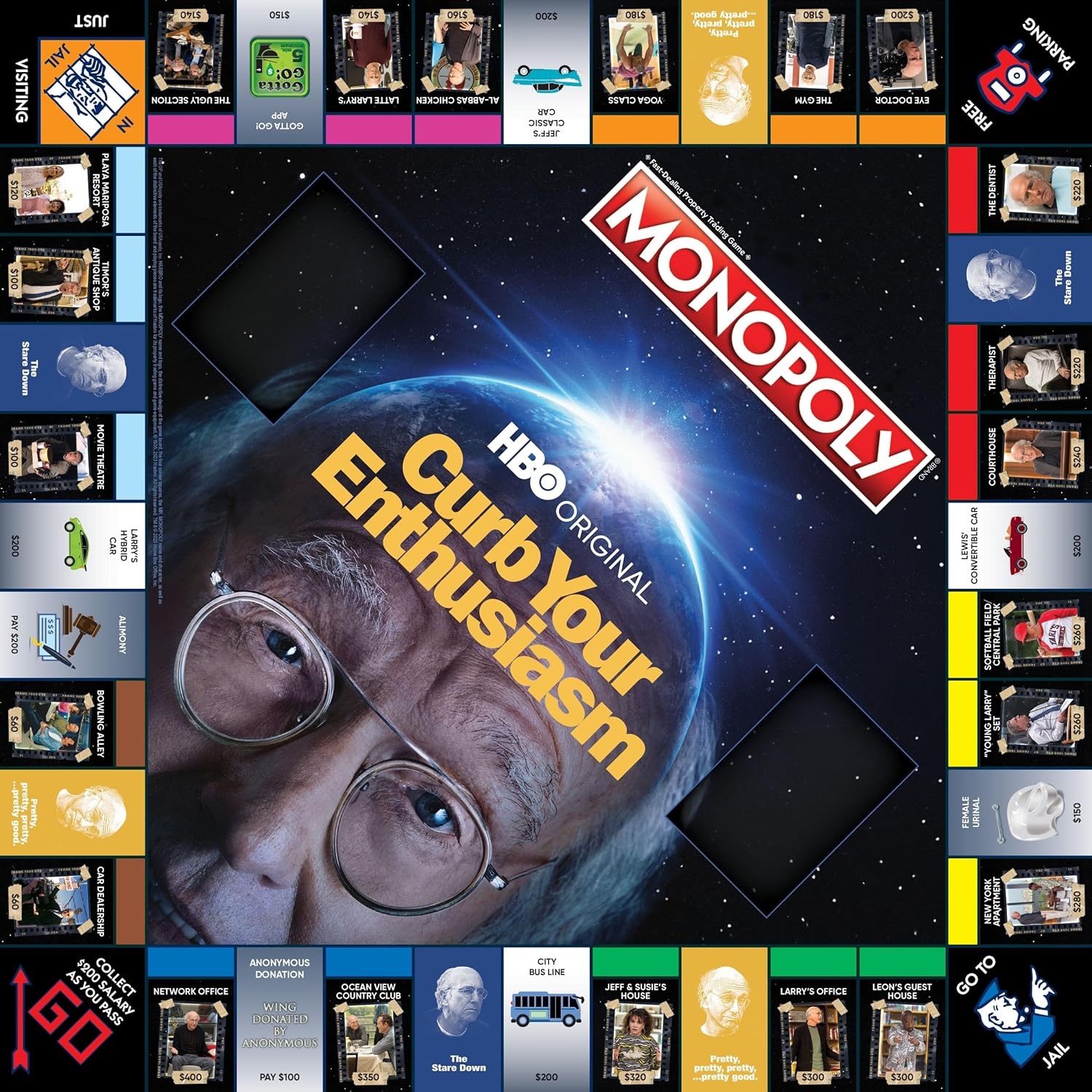 image:imageMonopoly Curb Your Enthusiasm Play as Larrys Glasses Golf Clubs Hybrid Car amp More Officially Licensed Collectible Game Based On Hit HBO Comedy Series