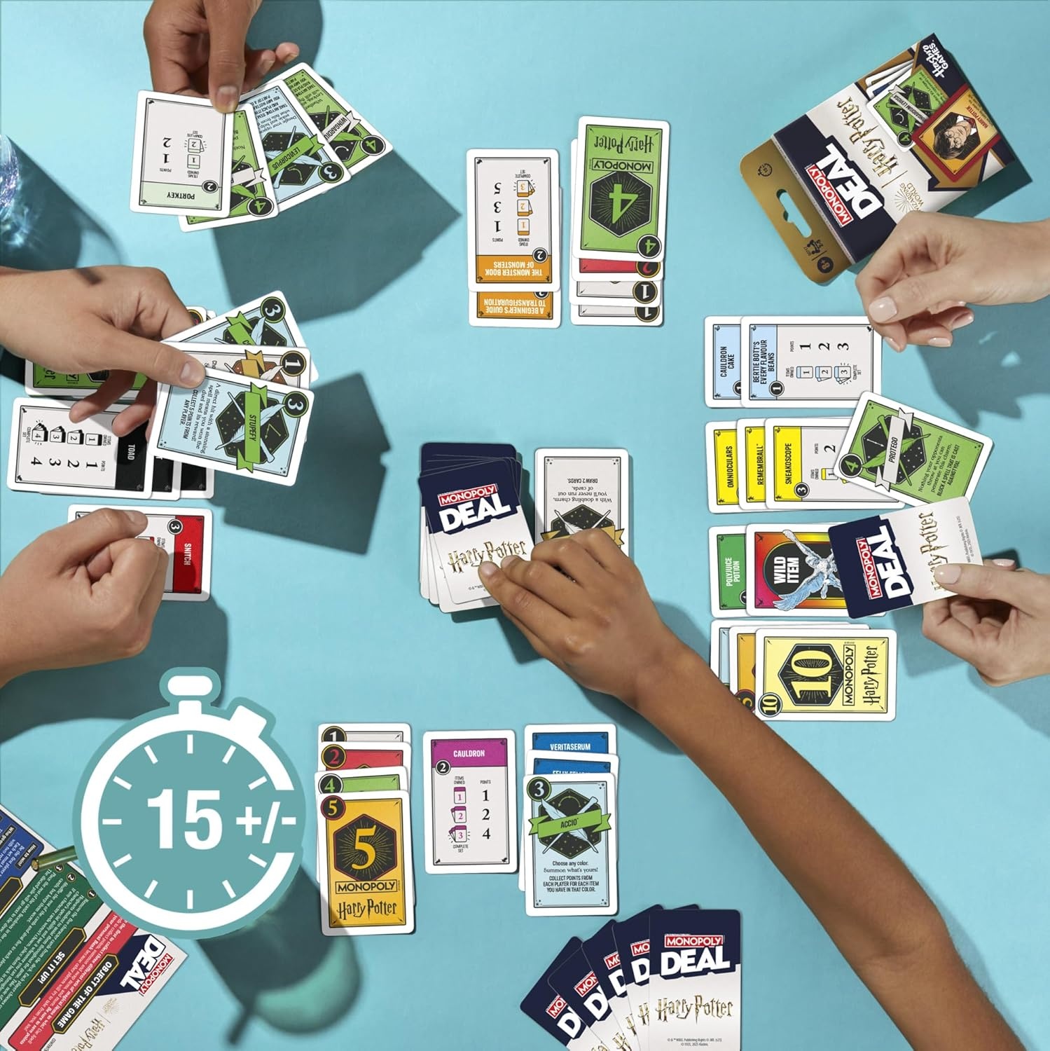 image:imageMonopoly Deal Harry Potter Card Game Family Games for Kids and Adults Ages 8 and Up 2 to 5 Players 15 mins Travel Size