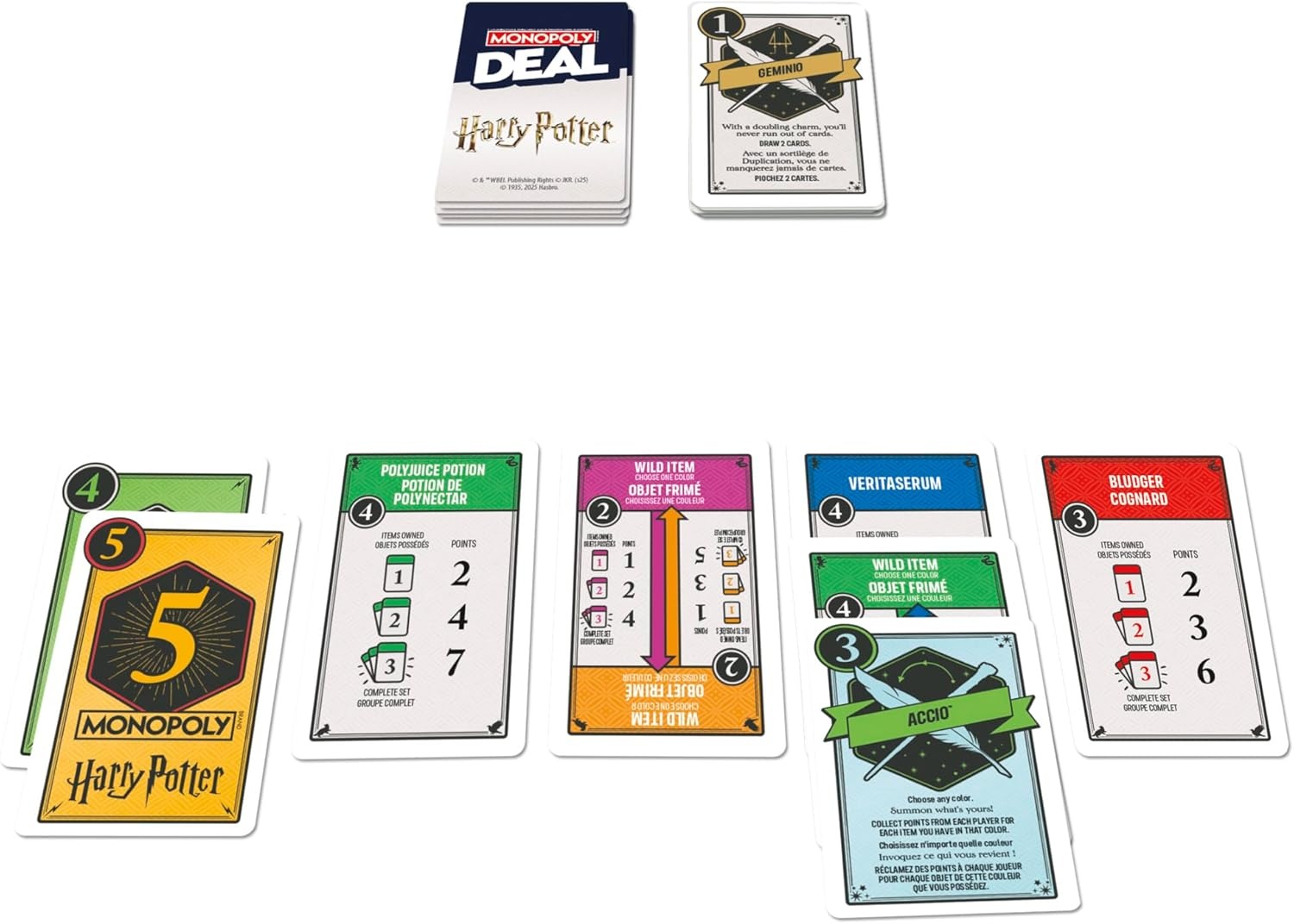 image:imageMonopoly Deal Harry Potter Card Game Family Games for Kids and Adults Ages 8 and Up 2 to 5 Players 15 mins Travel Size
