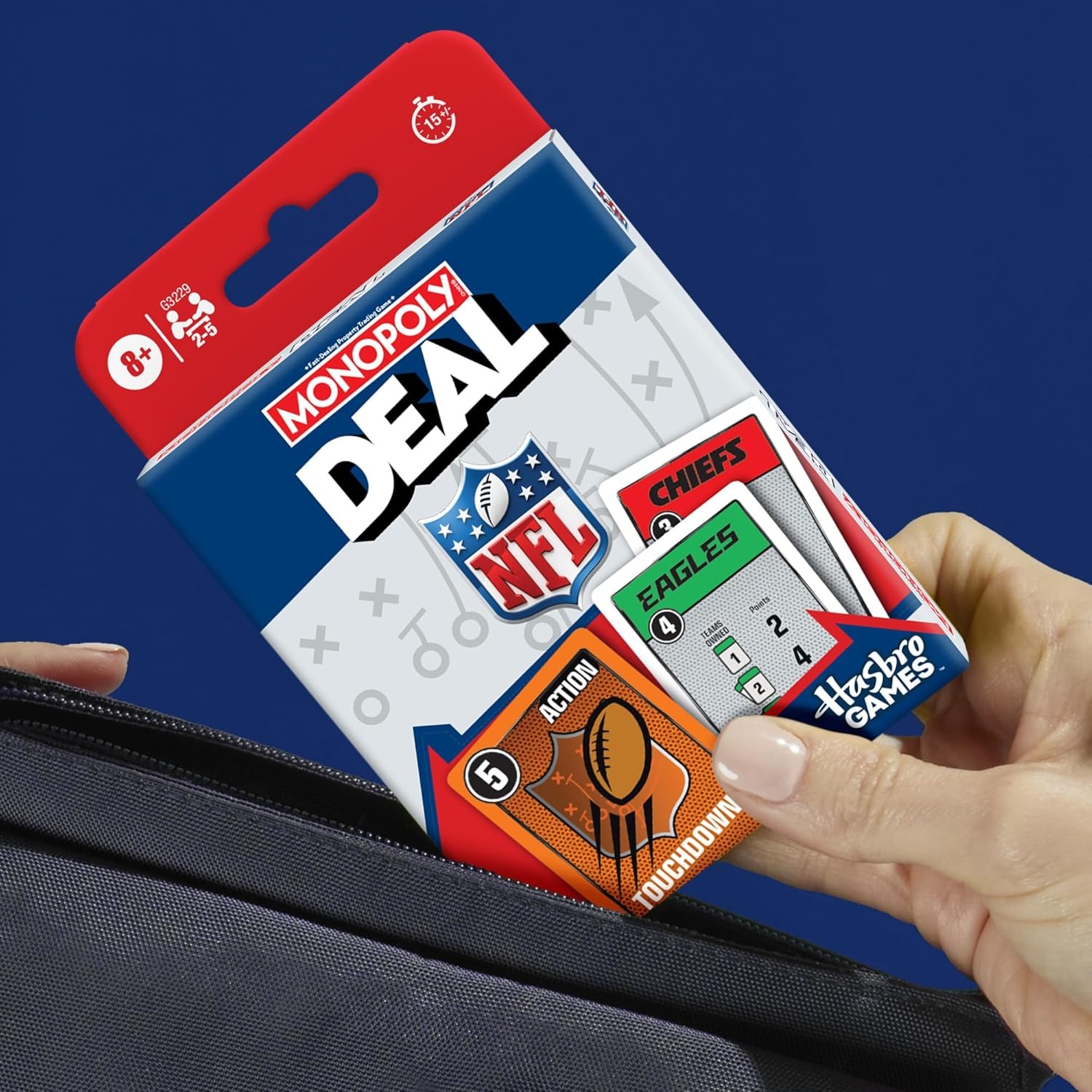 image:imageMonopoly Deal NFL Edition Game Officially Licensed NFL Card Game for Families and Kids Ages 8 25 Players 15 Mins Football Games