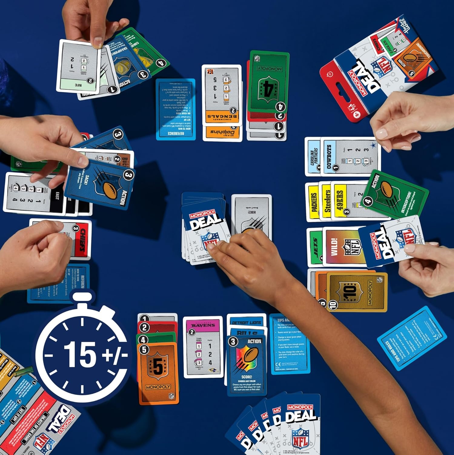 image:imageMonopoly Deal NFL Edition Game Officially Licensed NFL Card Game for Families and Kids Ages 8 25 Players 15 Mins Football Games