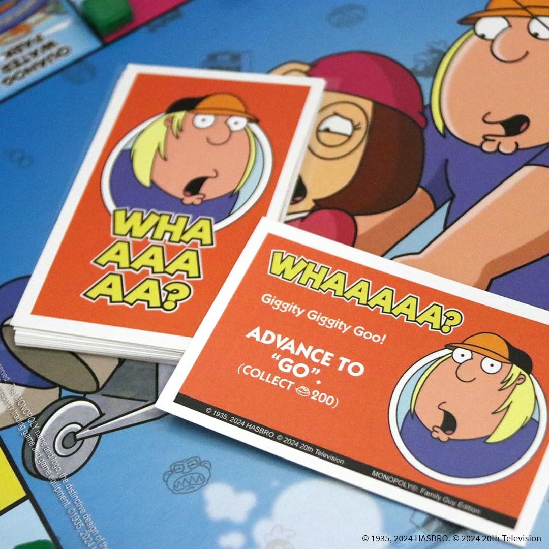 image:imageMonopoly Family Guy Board Game Featuring Banana Brian Giant Chicken Rupert and More Buy Sell Trade Quahogs Locations from McBurgertown to Wild West Ranch Officially Licensed Family Guy Game