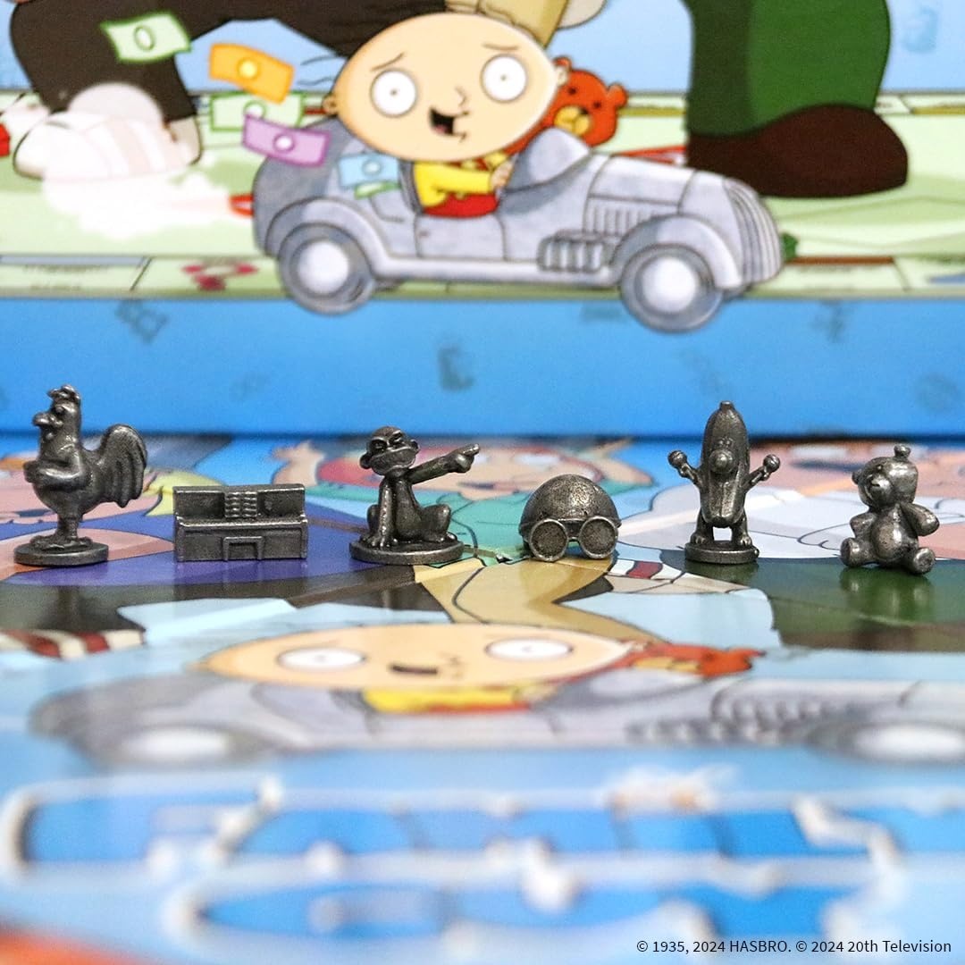 image:imageMonopoly Family Guy Board Game Featuring Banana Brian Giant Chicken Rupert and More Buy Sell Trade Quahogs Locations from McBurgertown to Wild West Ranch Officially Licensed Family Guy Game