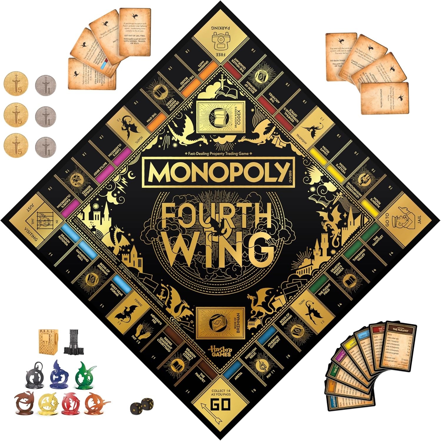 image:imageMonopoly Fourth Wing Edition Board Game for Adults Officially Licensed Game Inspired by the Empyrean Series Book 1 26 Players Ages 17
