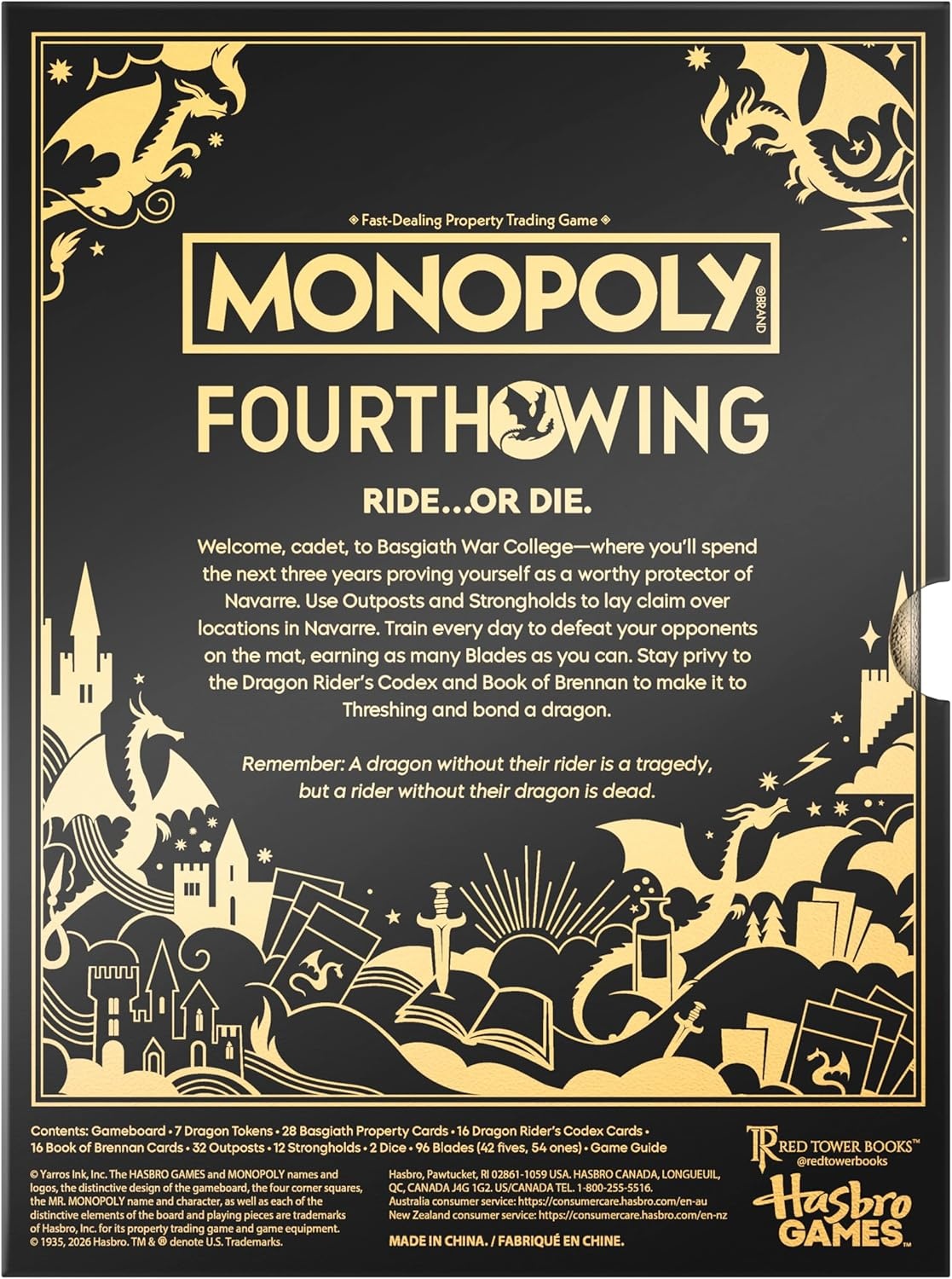 image:imageMonopoly Fourth Wing Edition Board Game for Adults Officially Licensed Game Inspired by the Empyrean Series Book 1 26 Players Ages 17