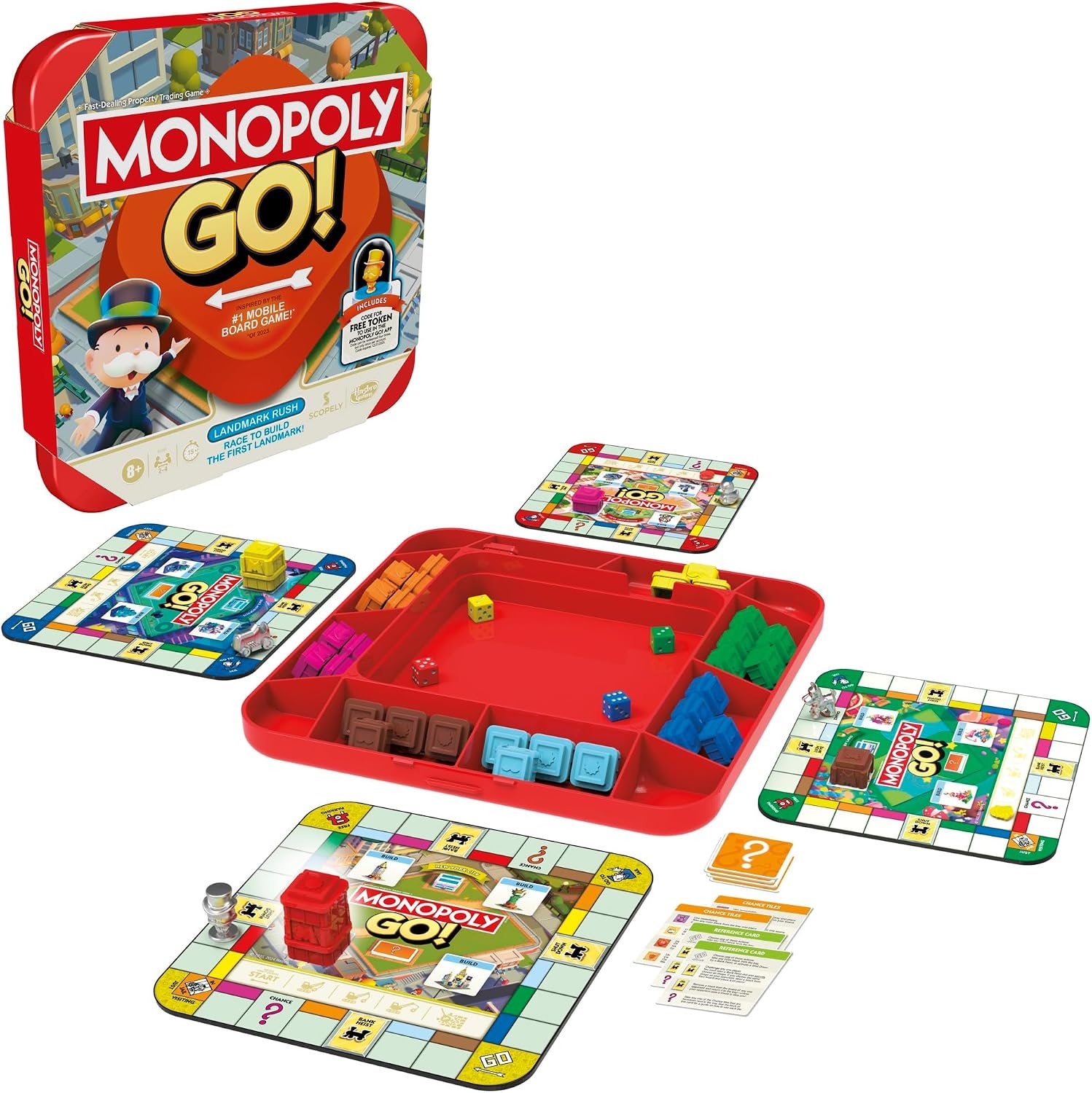 image:imageMonopoly GO Board Game Inspired by The Popular Mobile Board Game Ages 8 24 Players 15 Mins Family Games Travel Games for Kids and Adults