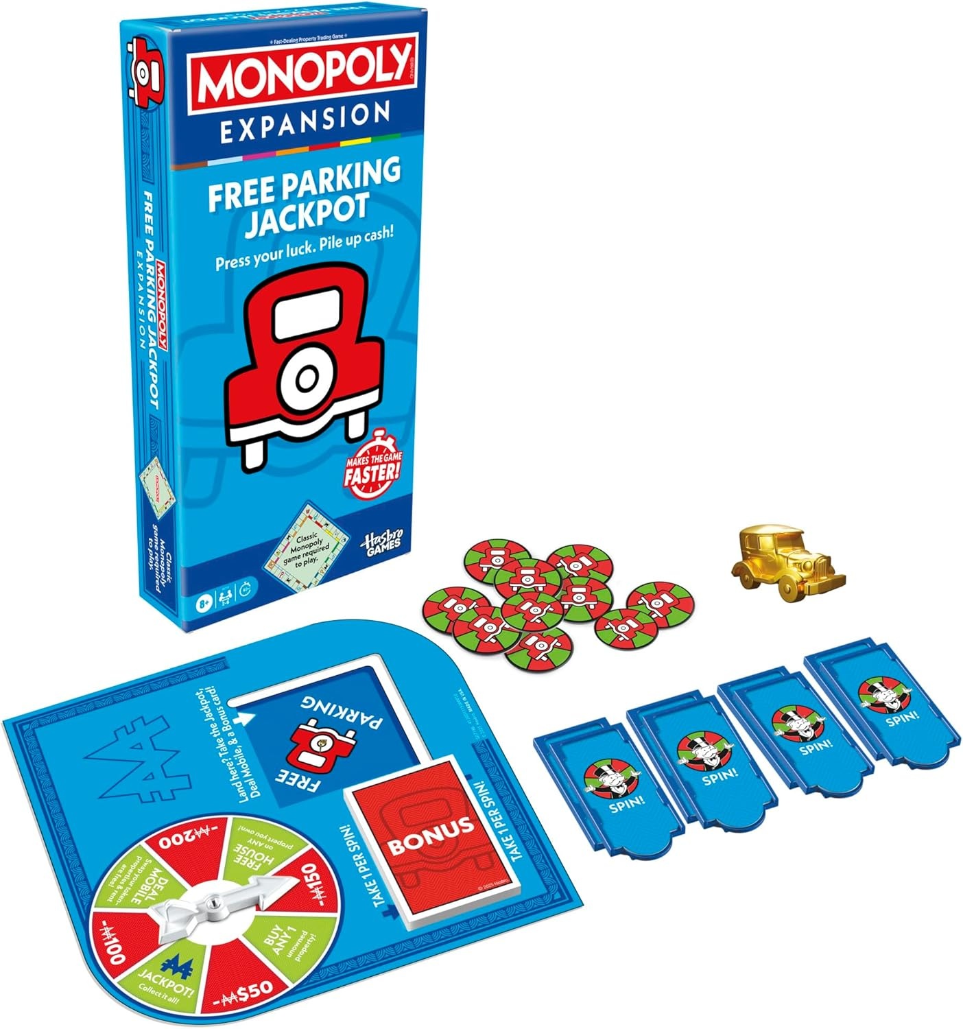 image:imageMonopoly Go to Jail Expansion Add More Fun to Classic Monopoly Game and Play Faster Ages 8 26 Players 40 Mins Family Board GamesFree Parking Expansion