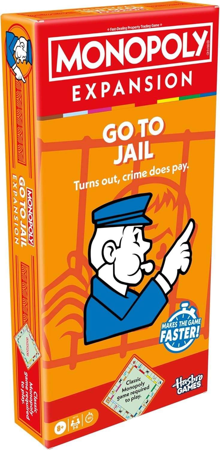 image:imageMonopoly Go to Jail Expansion Add More Fun to Classic Monopoly Game and Play Faster Ages 8 26 Players 40 Mins Family Board GamesGo to Jail Expansion