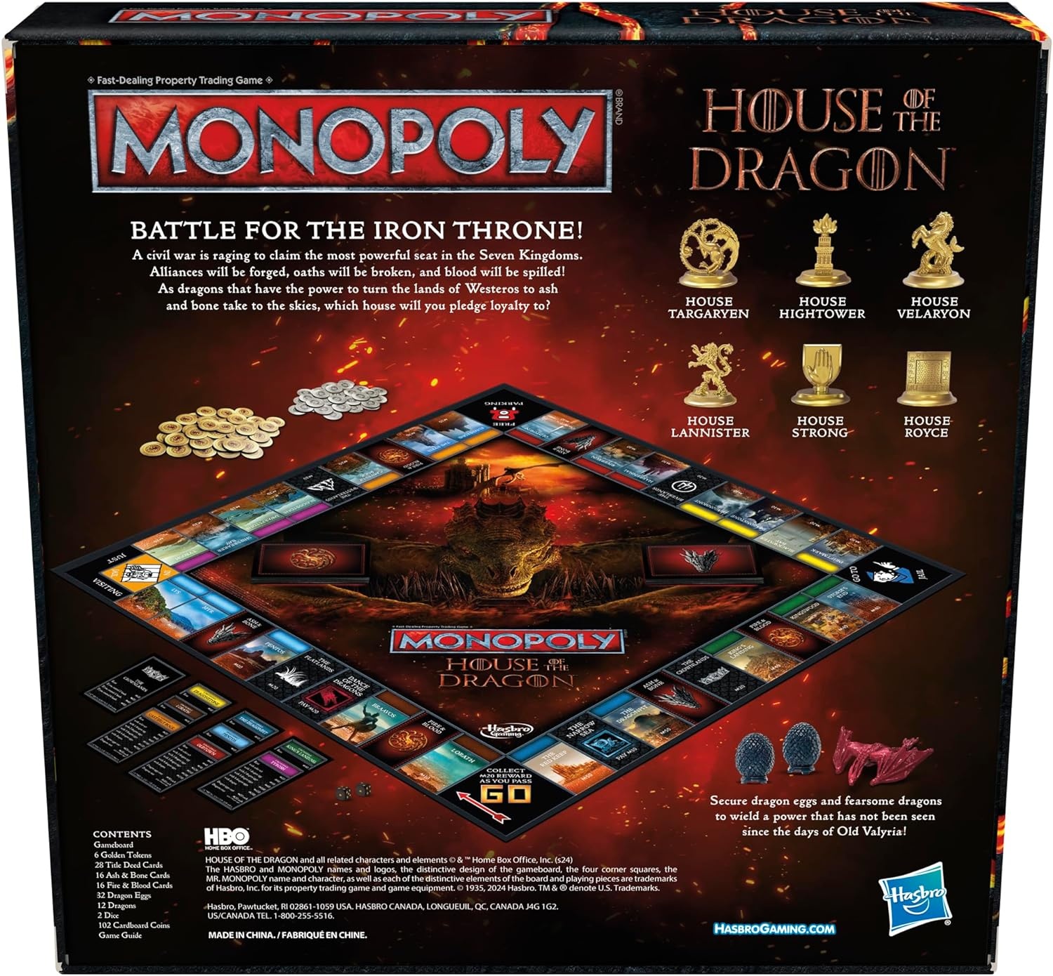 image:imageMonopoly House of the Dragon Edition Board Game Based on the Hit TV Series Ages 17 and Up 2 to 6 Players Strategy Games Amazon Exclusive