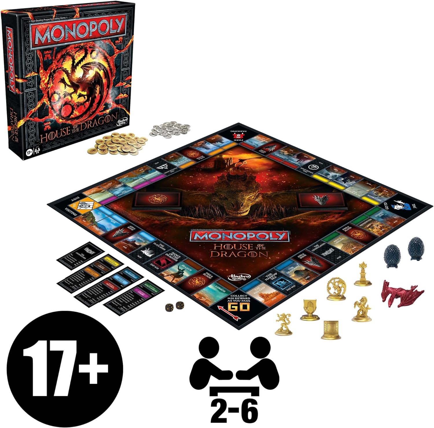 image:imageMonopoly House of the Dragon Edition Board Game Based on the Hit TV Series Ages 17 and Up 2 to 6 Players Strategy Games Amazon Exclusive