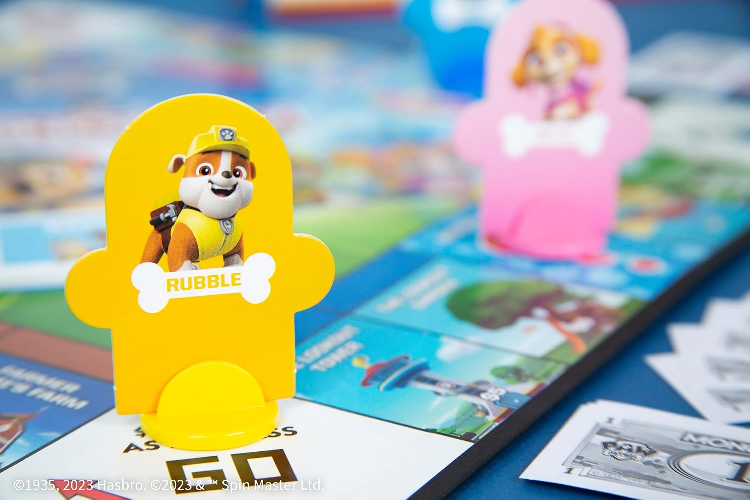image:imageMonopoly JR PAW Patrol Board Game Featuring Chase Marshall Skye and Rubble Officially Licensed Nickelodeon PAW Patrol Game FamilyFriendly Childrens Monopoly Game Ages 5 amp Up