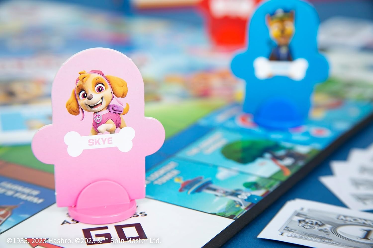 image:imageMonopoly JR PAW Patrol Board Game Featuring Chase Marshall Skye and Rubble Officially Licensed Nickelodeon PAW Patrol Game FamilyFriendly Childrens Monopoly Game Ages 5 amp Up