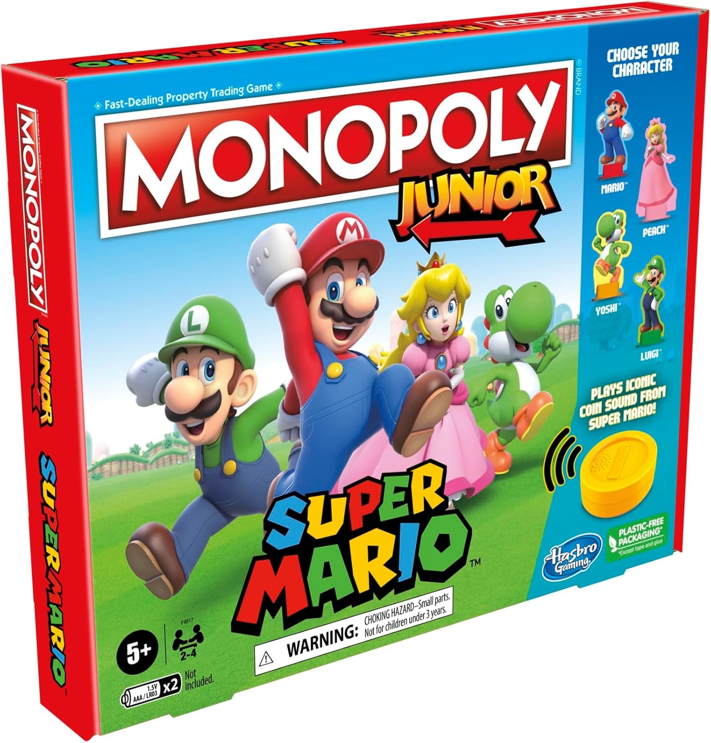 image:imageMonopoly Junior Super Mario Edition Board Game Fun Kids Ages 5 and Up Explore The Mushroom Kingdom as Mario Peach Yoshi or Luigi Amazon Exclusive