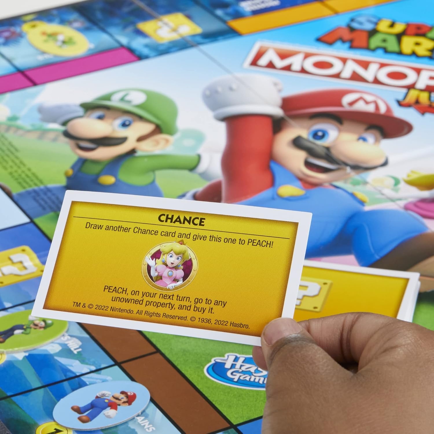 image:imageMonopoly Junior Super Mario Edition Board Game Fun Kids Ages 5 and Up Explore The Mushroom Kingdom as Mario Peach Yoshi or Luigi Amazon Exclusive