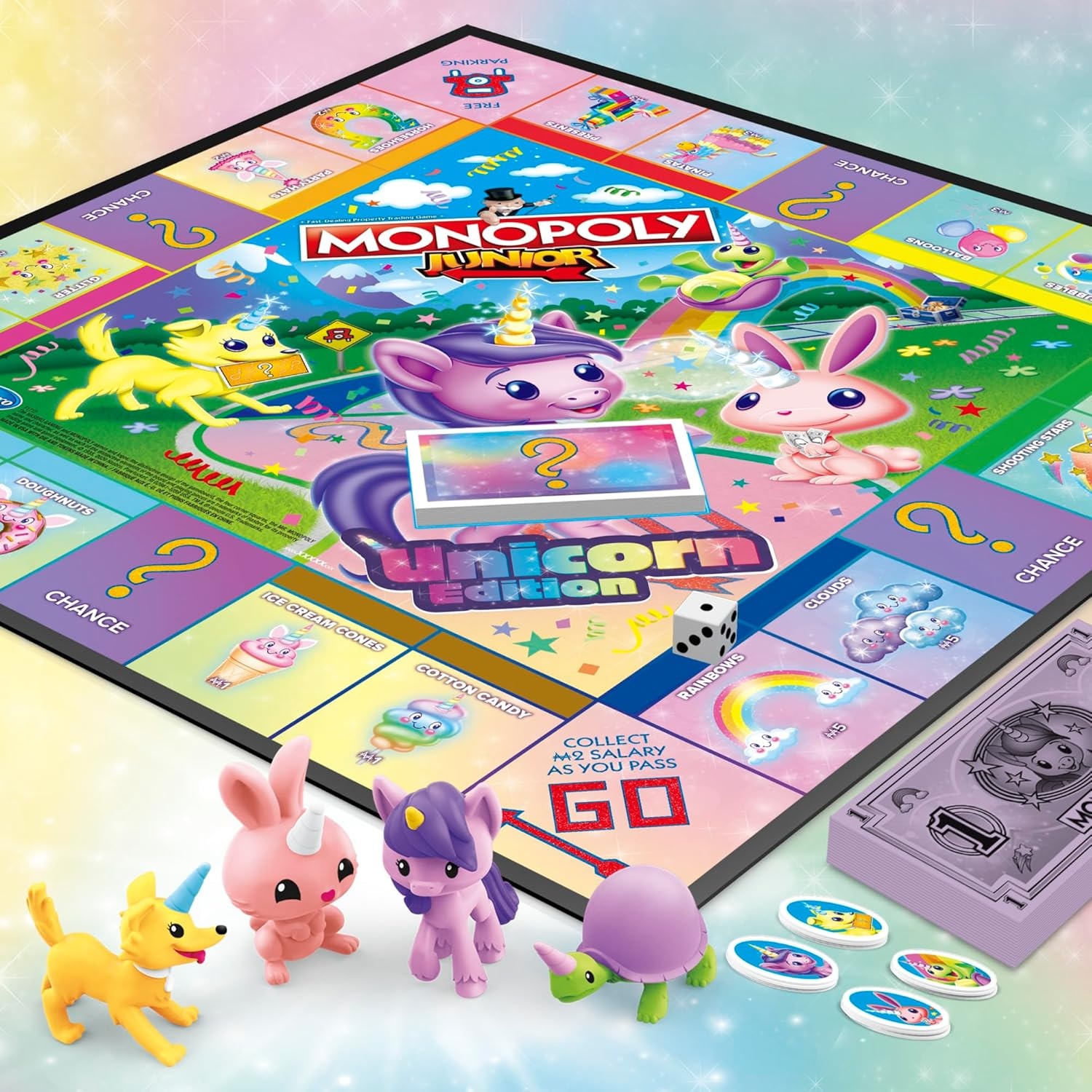 image:imageMonopoly Junior Unicorn Edition Board Game MagicalThemed Indoor Family Game 2 to 4 Players Preschool Games Kids Gifts Ages 5 and Up Amazon Exclusive