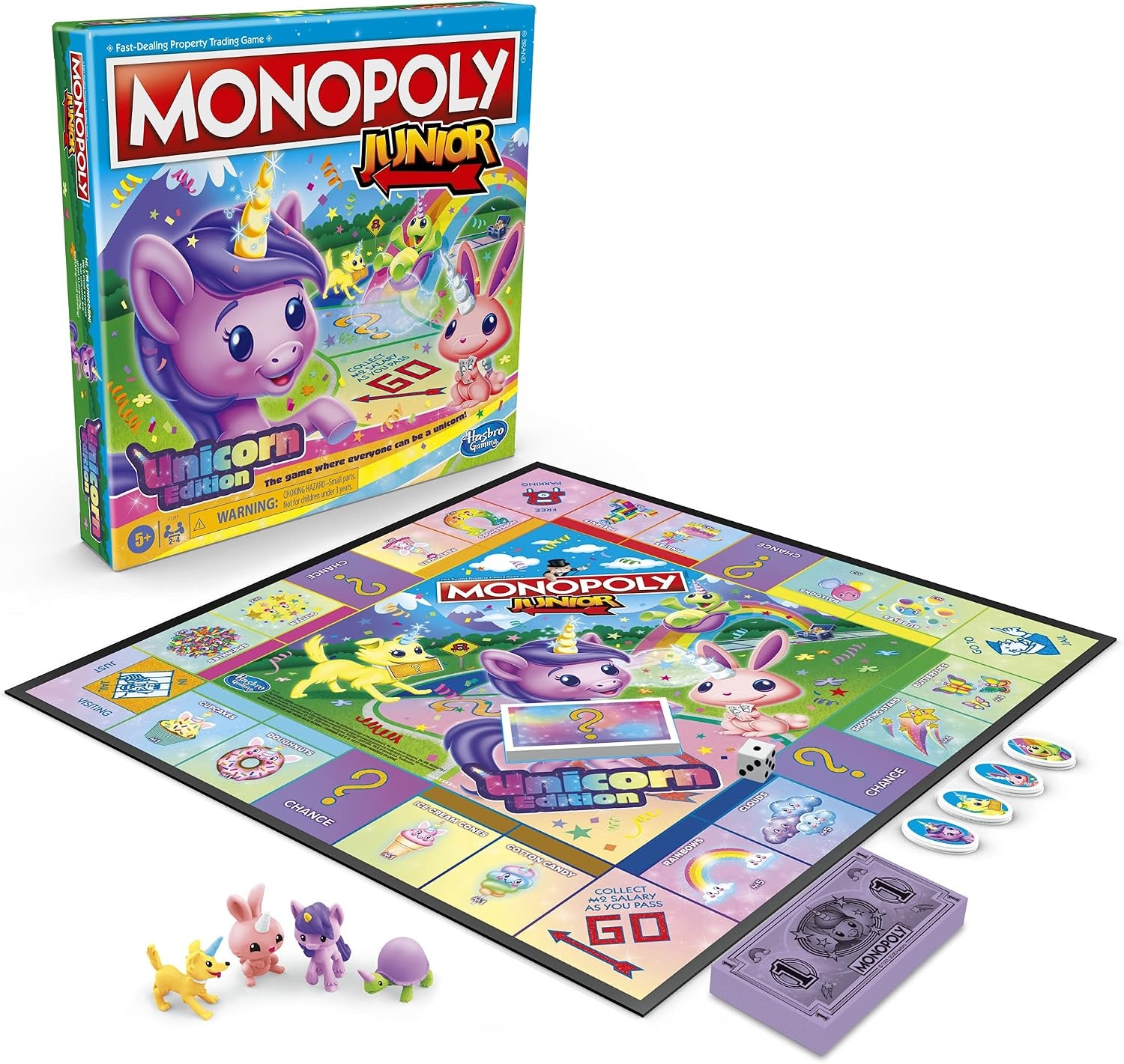 image:imageMonopoly Junior Unicorn Edition Board Game MagicalThemed Indoor Family Game 2 to 4 Players Preschool Games Kids Gifts Ages 5 and Up Amazon Exclusive