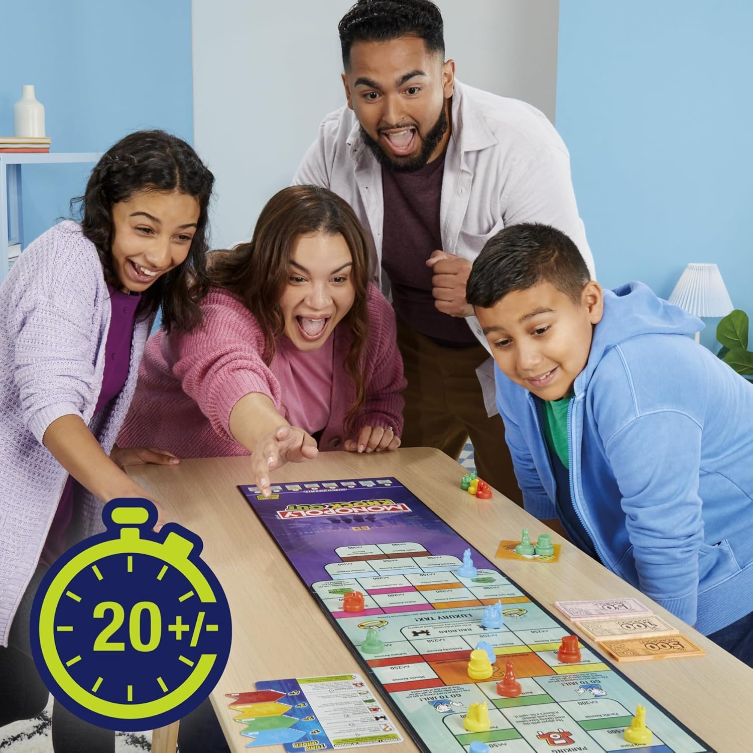image:imageMonopoly Knockout Board Game 28 Players 20 Mins Average QuickPlaying Family Games for Kids Teens and Adults Ages 8