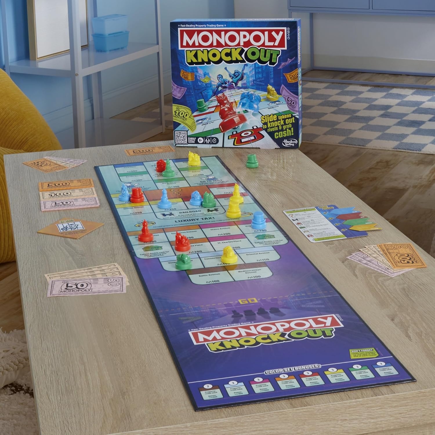 image:imageMonopoly Knockout Board Game 28 Players 20 Mins Average QuickPlaying Family Games for Kids Teens and Adults Ages 8