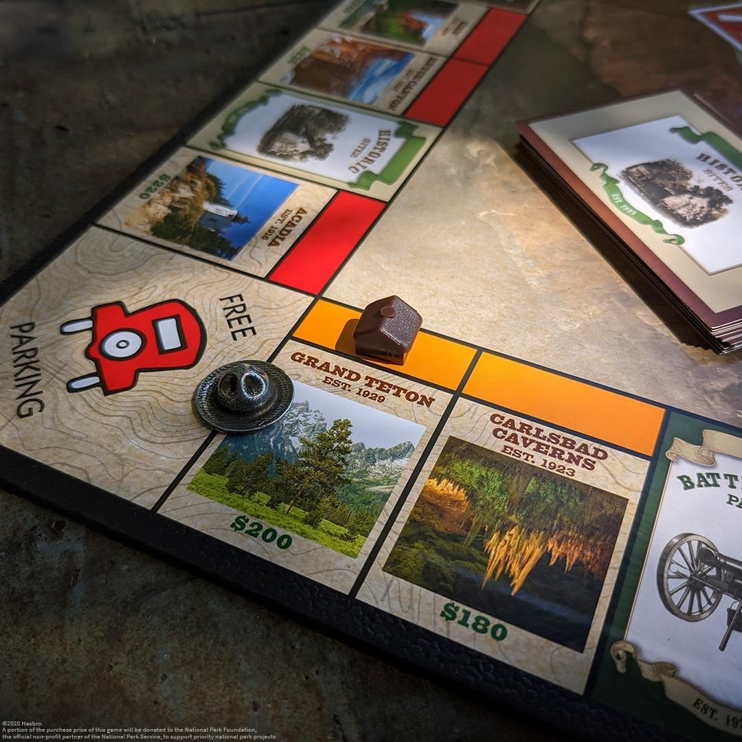 image:imageMonopoly National Parks 2020 Edition Featuring Over 60 National Parks from Across The United States Iconic Locations Such as Yellowstone Yosemite Grand Canyon and More Licensed Monopoly Game lawngameequipment