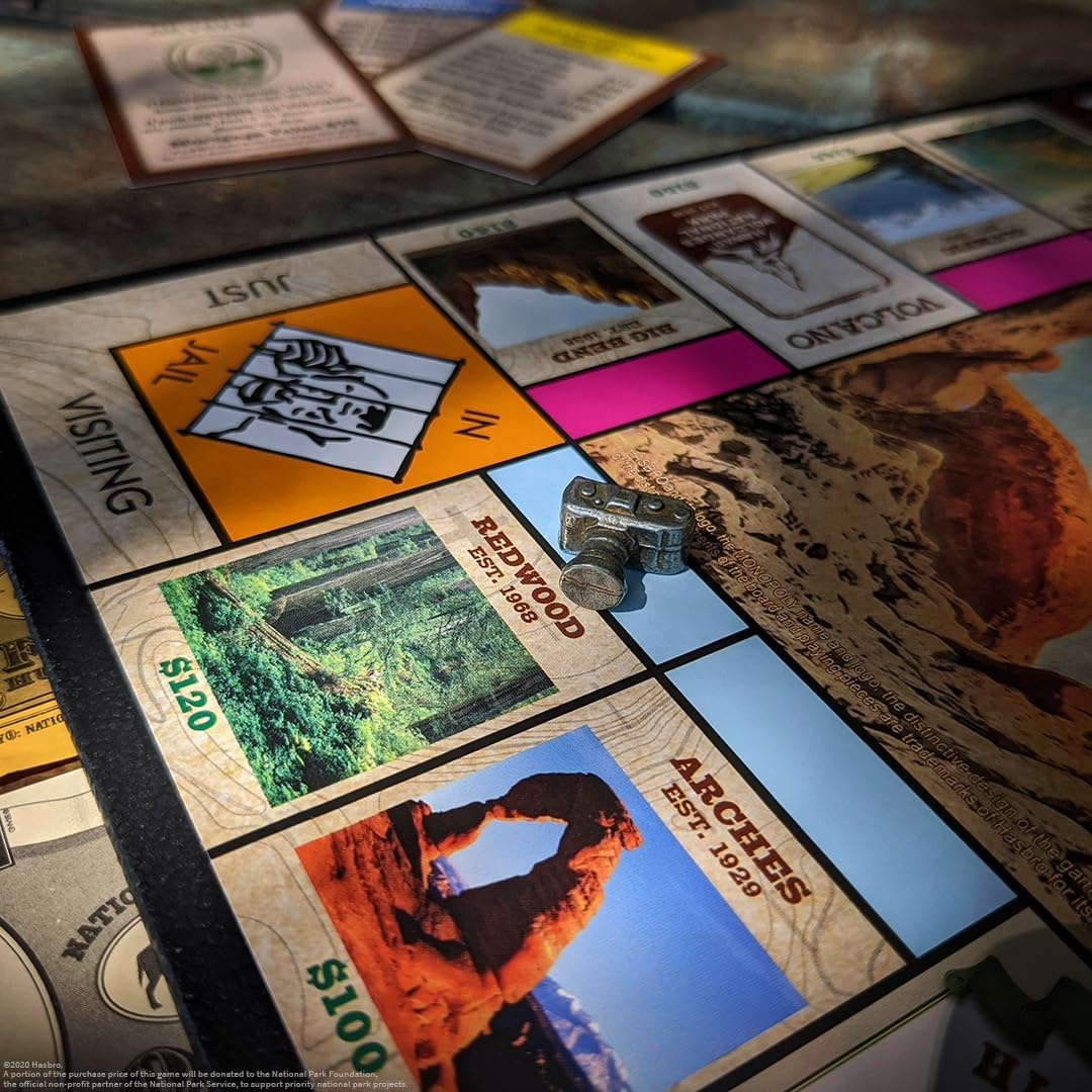 image:imageMonopoly National Parks 2020 Edition Featuring Over 60 National Parks from Across The United States Iconic Locations Such as Yellowstone Yosemite Grand Canyon and More Licensed Monopoly Game lawngameequipment