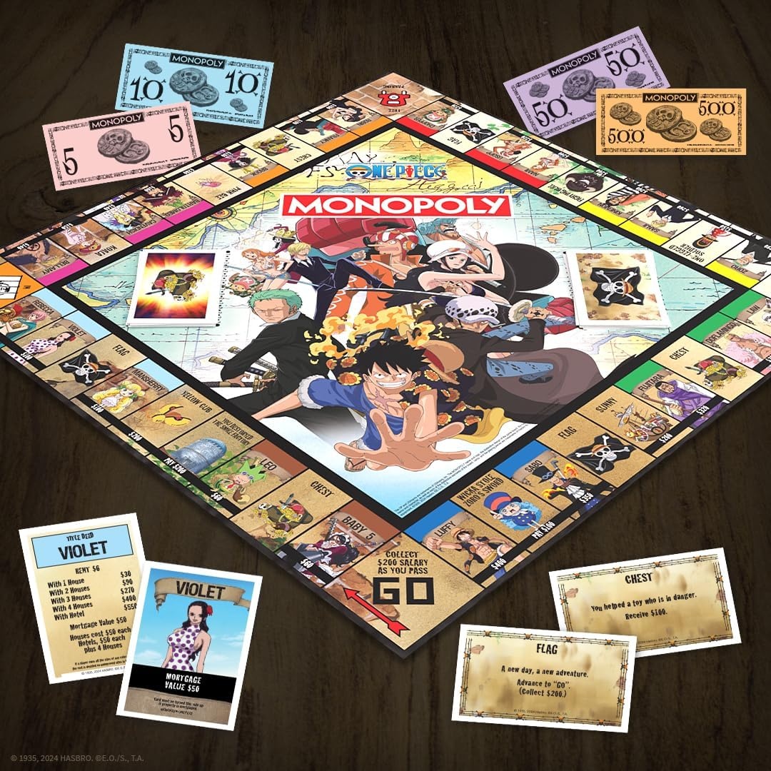 image:imageMonopoly One Piece Edition Board Game Buy Sell Trade with Popular Characters from the Manga amp Anime Series Featuring 9 Miniature Tokens Officially Licensed Merchandise and Collectible