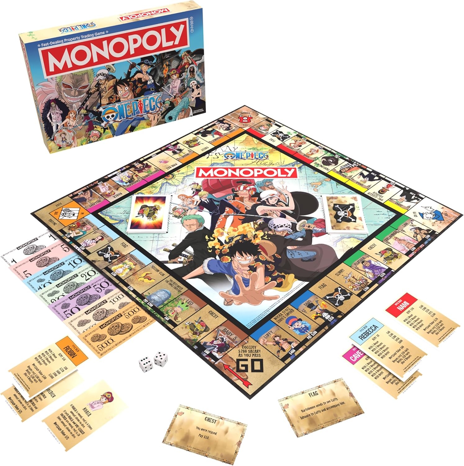 image:imageMonopoly One Piece Edition Board Game Buy Sell Trade with Popular Characters from the Manga amp Anime Series Featuring 9 Miniature Tokens Officially Licensed Merchandise and Collectible