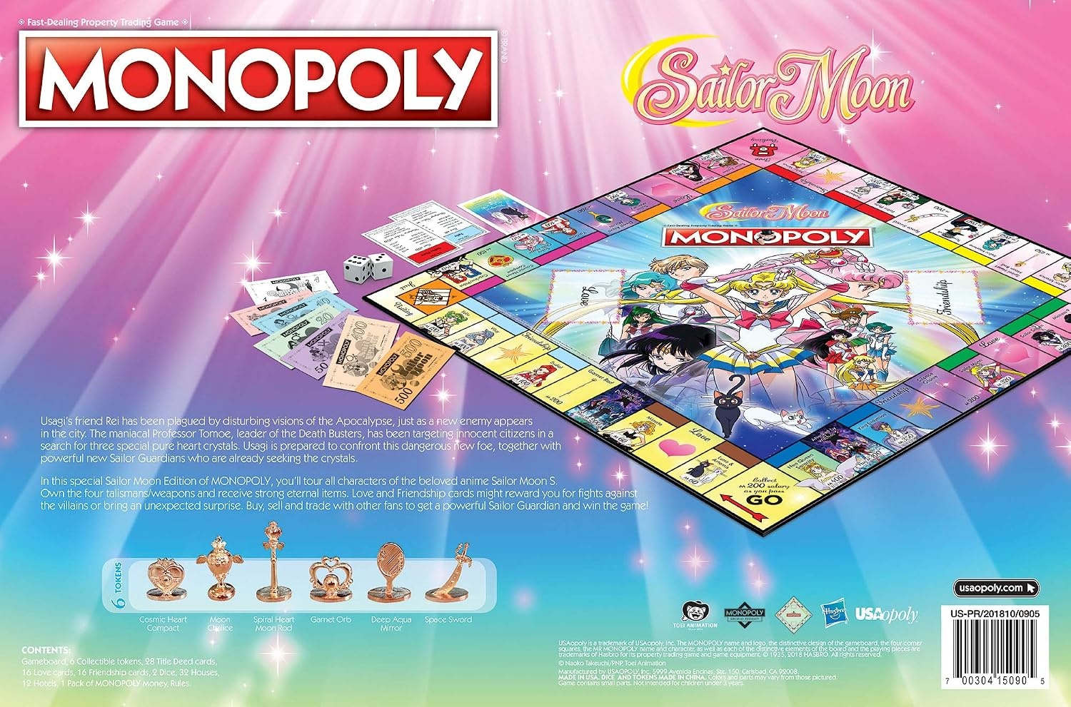 image:imageMonopoly Sailor Moon Board Game Based on The Popular Anime TV Show Custom Tokens Money and Game Board Officially Licensed Merchandise