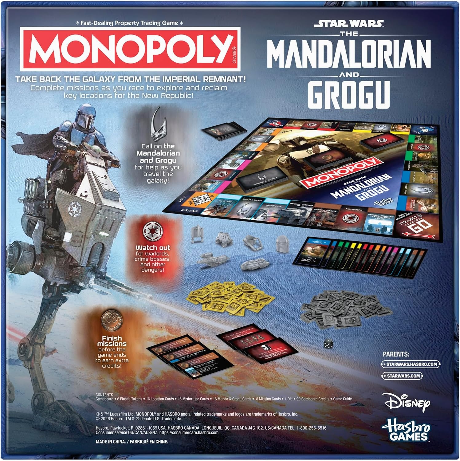 image:imageMonopoly Star Wars The Mandalorian and Grogu Edition Board Game Inspired by the Film Family Games for Kids and Adults 26 Players Ages 8