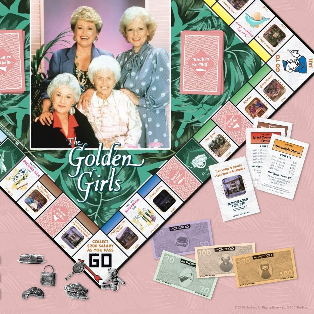 image:imageMonopoly The Golden Girls Board Game Buy Sell Trade FanFavorite Locations Classic Monopoly Game Featuring Golden Girls TV Show Theme OfficiallyLicensed Golden Girls Merchandise
