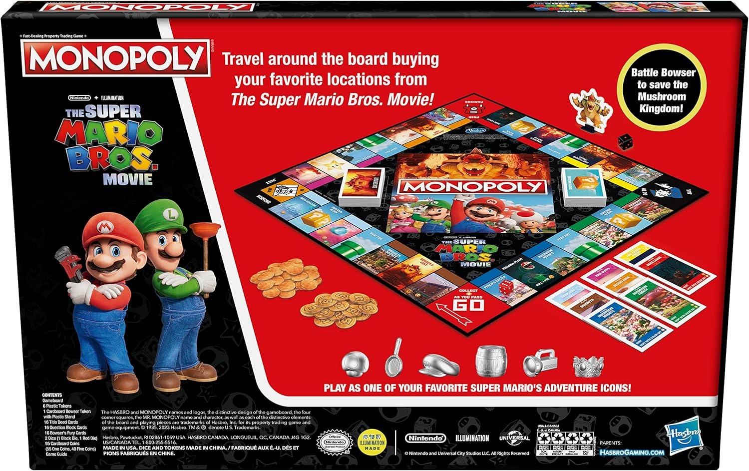 image:imageMonopoly The Super Mario Bros Movie Edition Kids Board Game Family Games for Super Mario Fans Ages 8 Amazon Exclusive