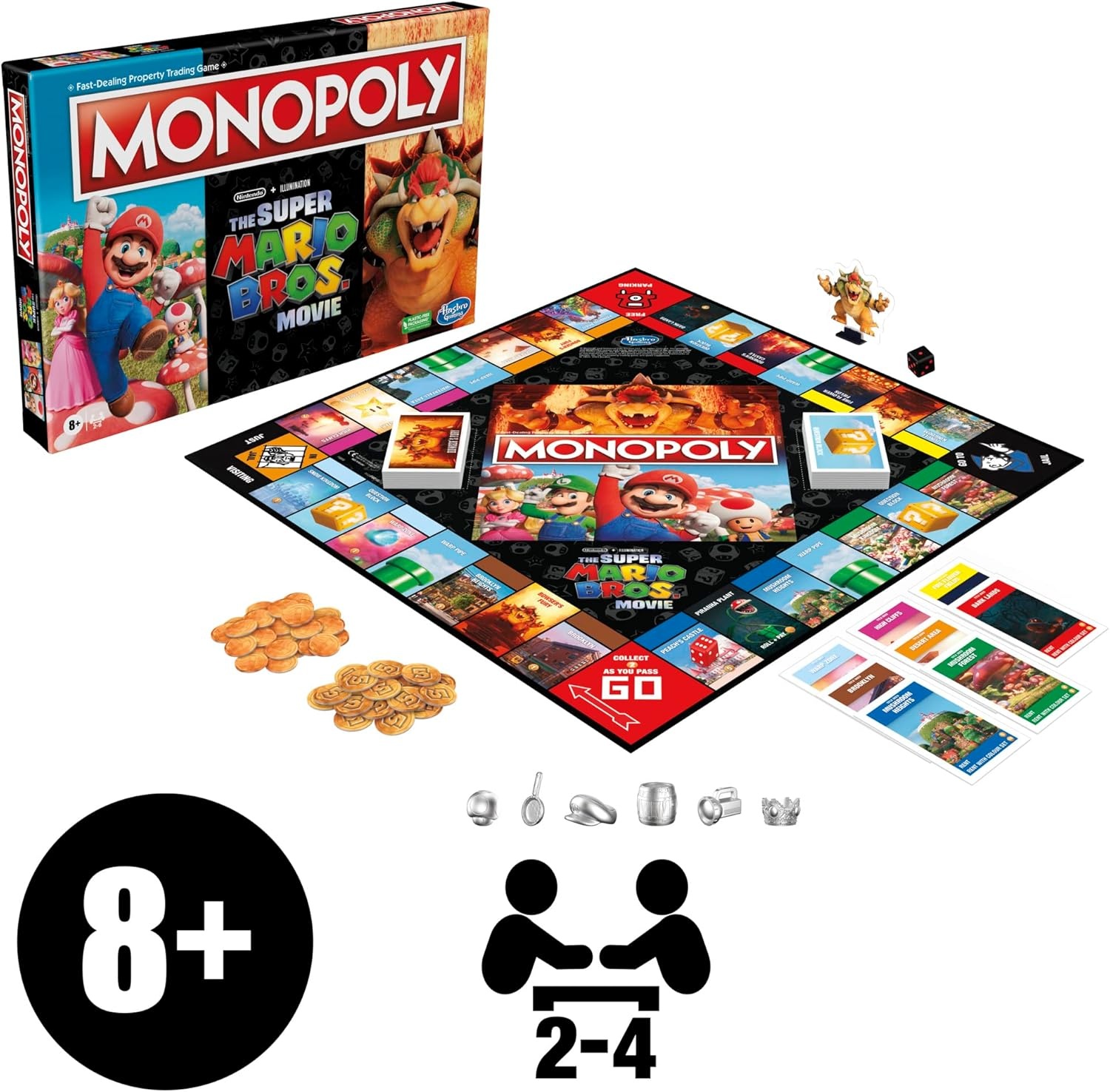 image:imageMonopoly The Super Mario Bros Movie Edition Kids Board Game Family Games for Super Mario Fans Ages 8 Amazon Exclusive
