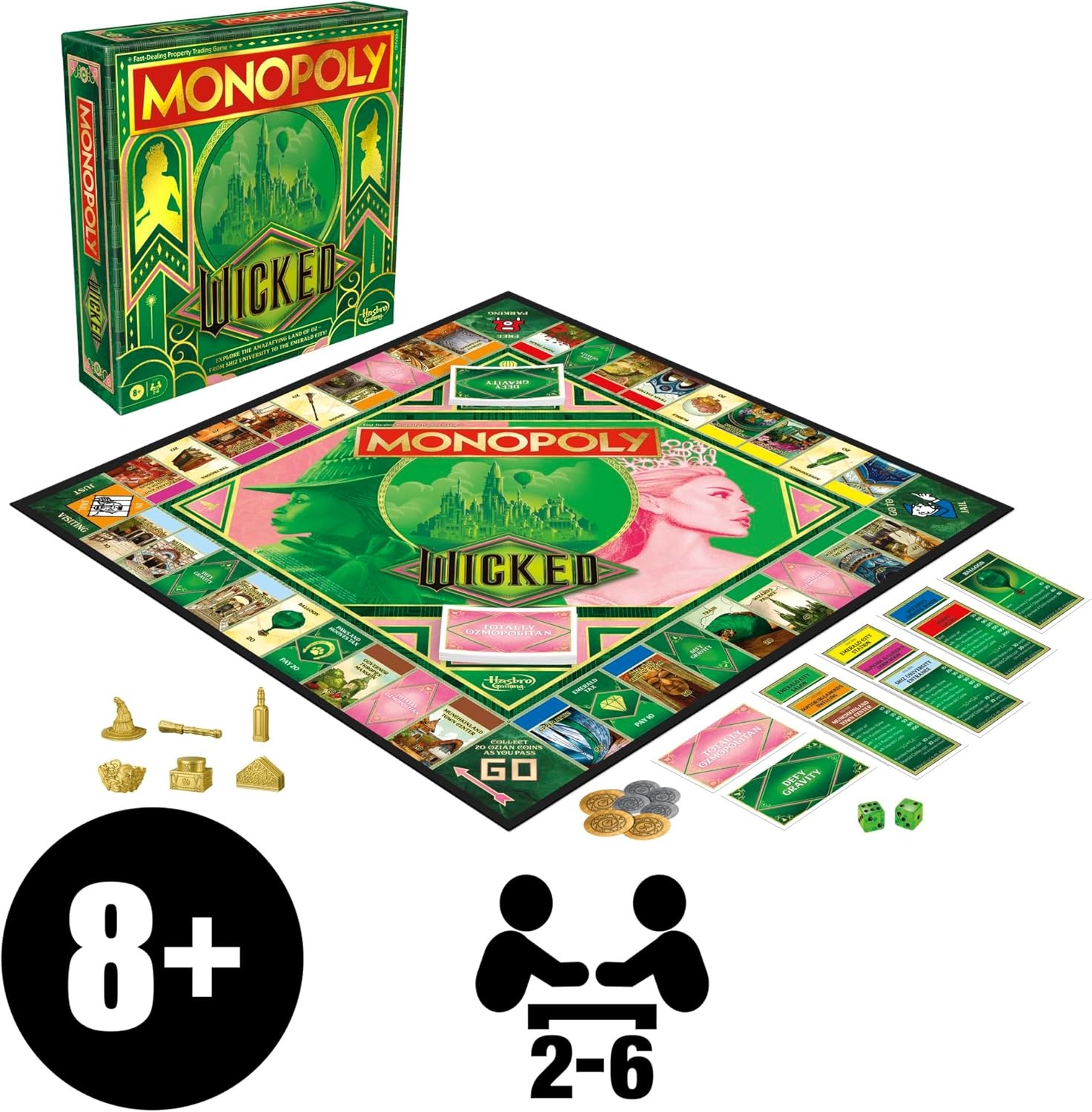image:imageMonopoly Wicked Edition Board Game Inspired by The Motion Picture Ages 8 2 to 6 Players 30 Mins Family Games for Kids Teens and Adults