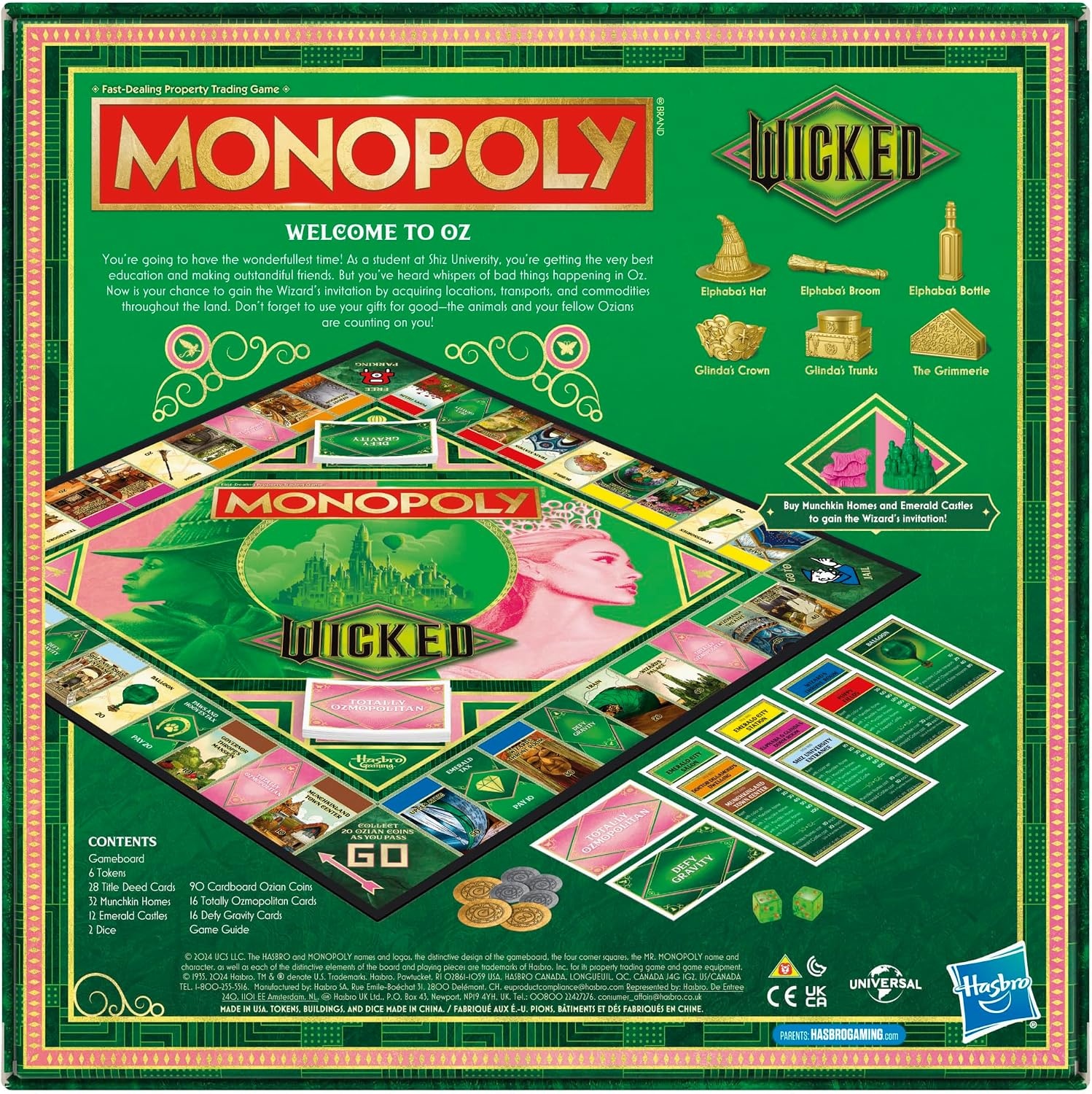 image:imageMonopoly Wicked Edition Board Game Inspired by The Motion Picture Ages 8 2 to 6 Players 30 Mins Family Games for Kids Teens and Adults