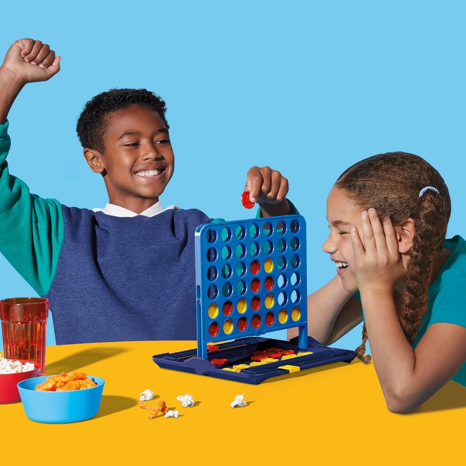 image:imageOfficial Hasbro Games Connect 4 Game 2025 Edition Allin1 Storage Carrying Case Score Tracker Ages 6 2 Players Family Games for Kids