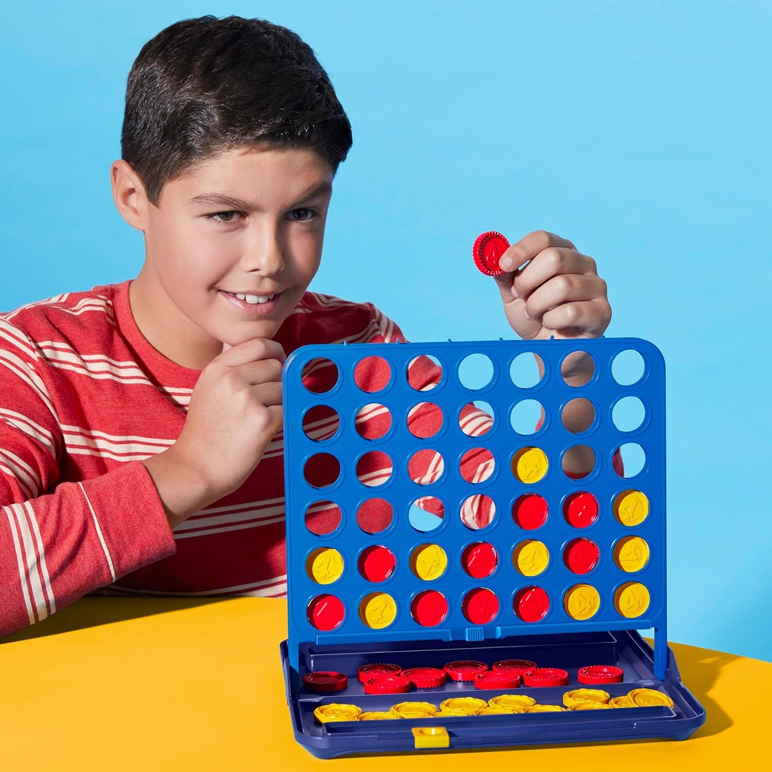 image:imageOfficial Hasbro Games Connect 4 Game 2025 Edition Allin1 Storage Carrying Case Score Tracker Ages 6 2 Players Family Games for Kids