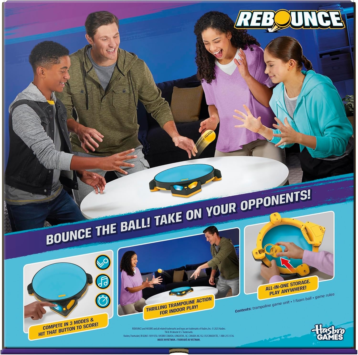 image:imageRebounce Game Indoor and Outdoor Electronic Action Game for Kids Teens and Adults Ages 8 2 to 6 Players 10 Mins Family Travel Games