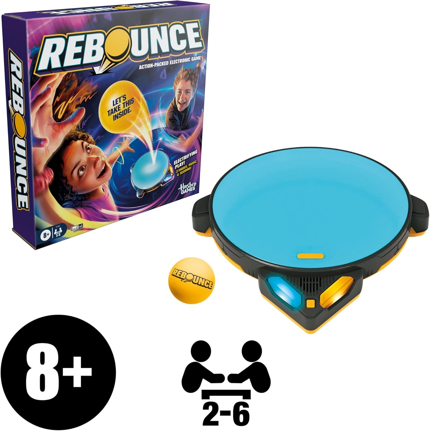 image:imageRebounce Game Indoor and Outdoor Electronic Action Game for Kids Teens and Adults Ages 8 2 to 6 Players 10 Mins Family Travel Games