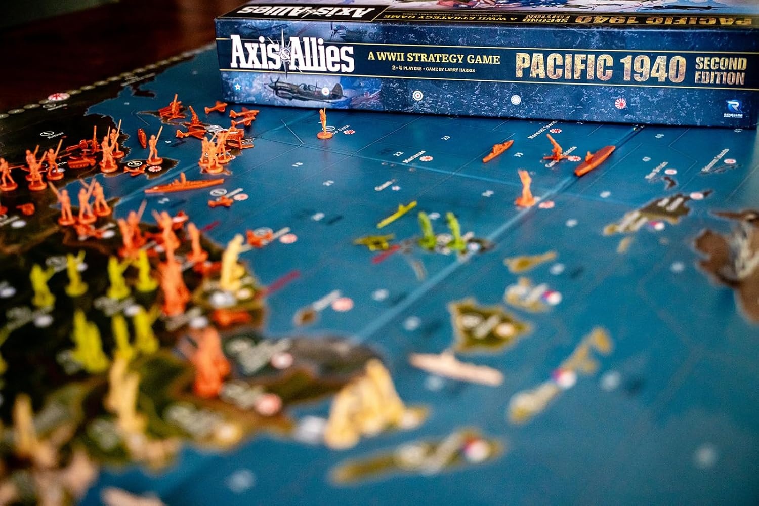 image:imageRenegade Game Studios Axis amp Allies 1940 Pacific Second Edition WWII Strategy Board Game War Miniatures Two to Four Players Ages Fourteen Plus