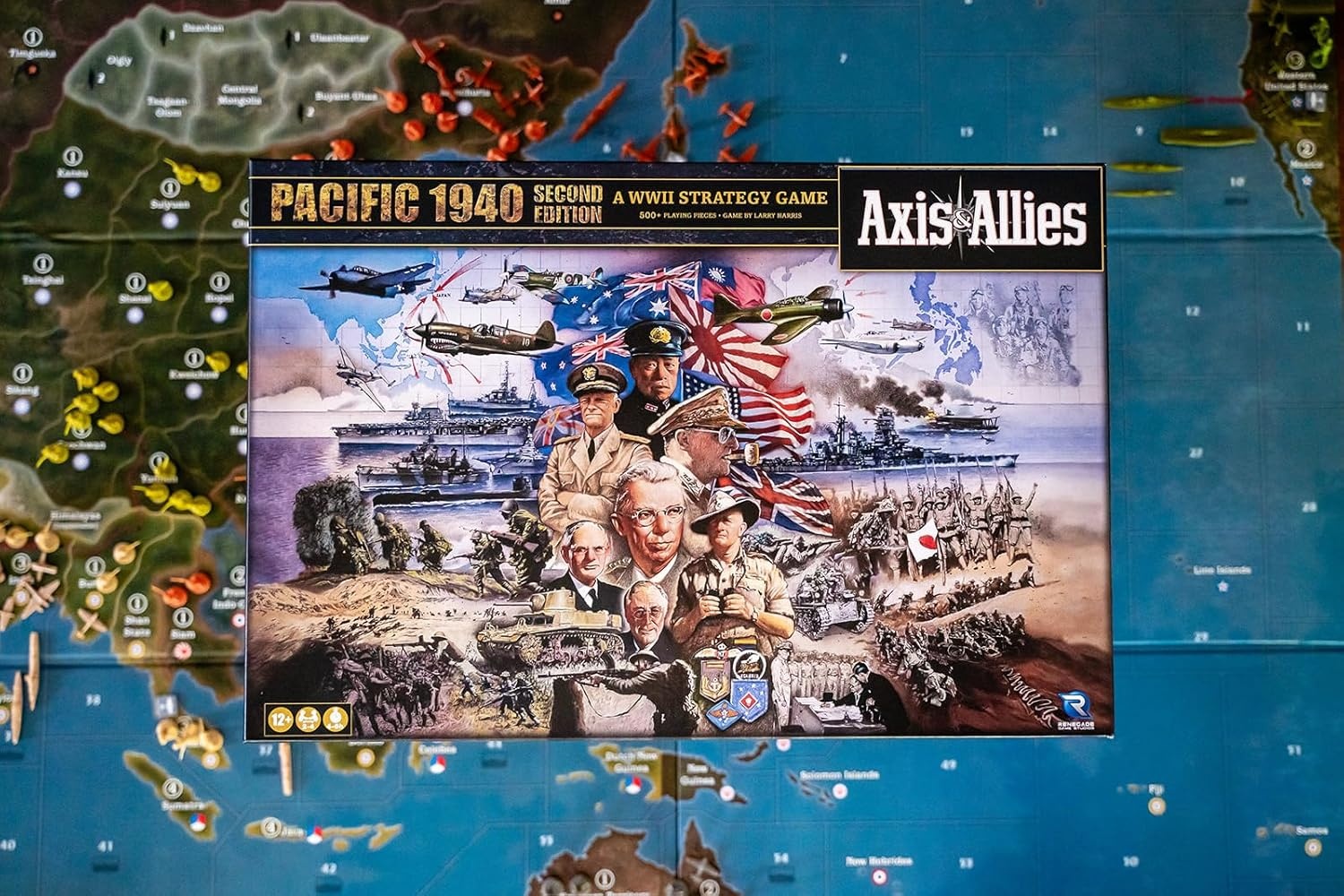 image:imageRenegade Game Studios Axis amp Allies 1940 Pacific Second Edition WWII Strategy Board Game War Miniatures Two to Four Players Ages Fourteen Plus