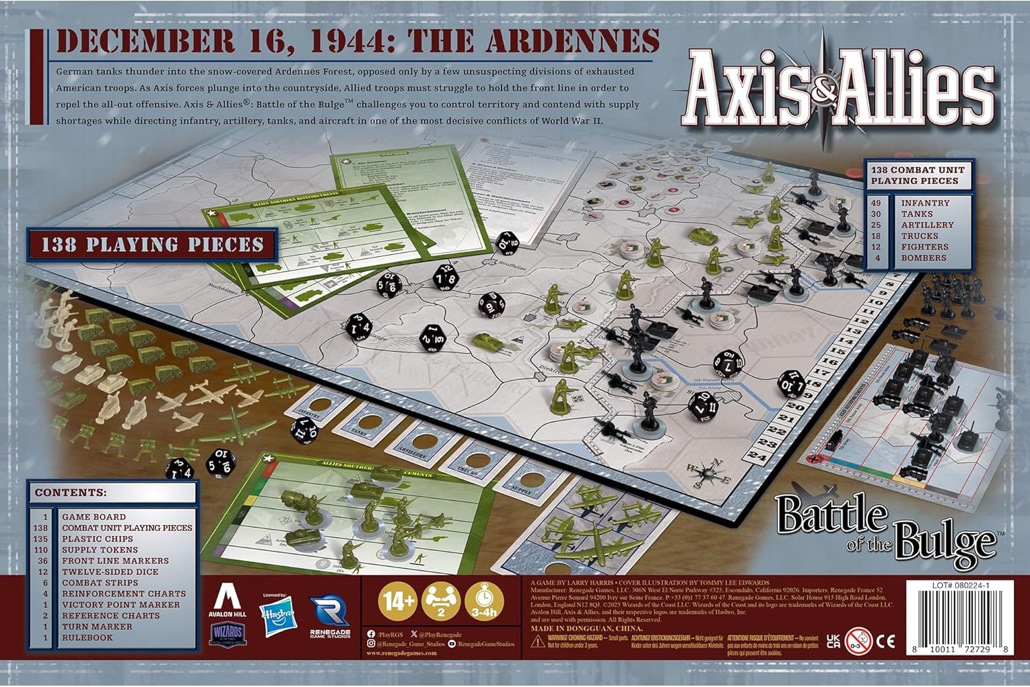 image:imageRenegade Game Studios Axis amp Allies Battle of the Bulge WWII Strategy Board Game 2 Player Miniatures Wargame Ages 14 34 Hours