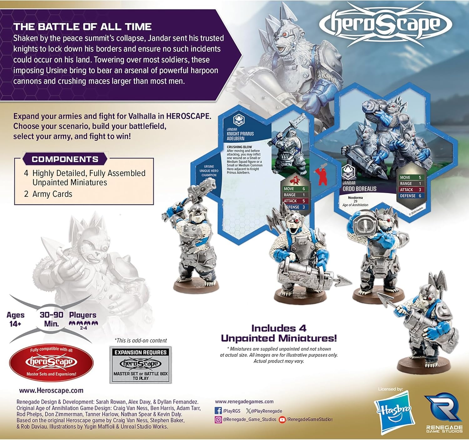 image:imageRenegade Game Studios Heroscape Age of Annihilation Knight Primus Adelbern amp Ordo Borealis Army Expansion Board Game