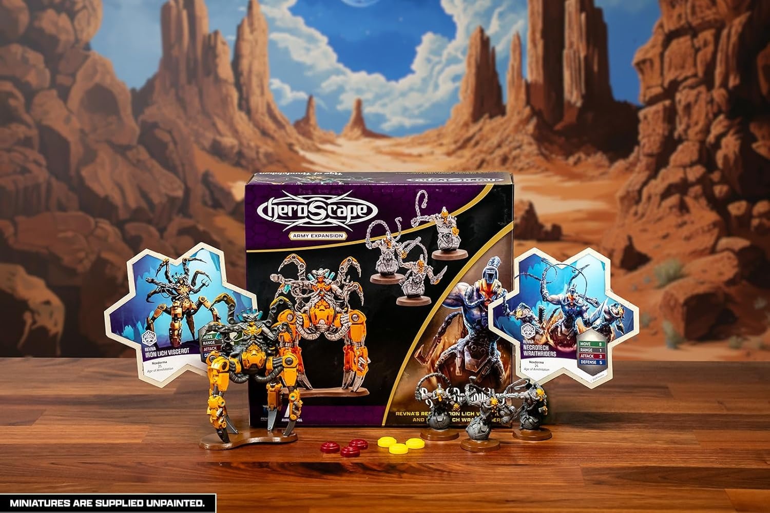 image:imageRenegade Game Studios Heroscape Army Expansion Iron Lich Viscerot amp Necrotech Wraithriders 4 Unpainted Miniatures