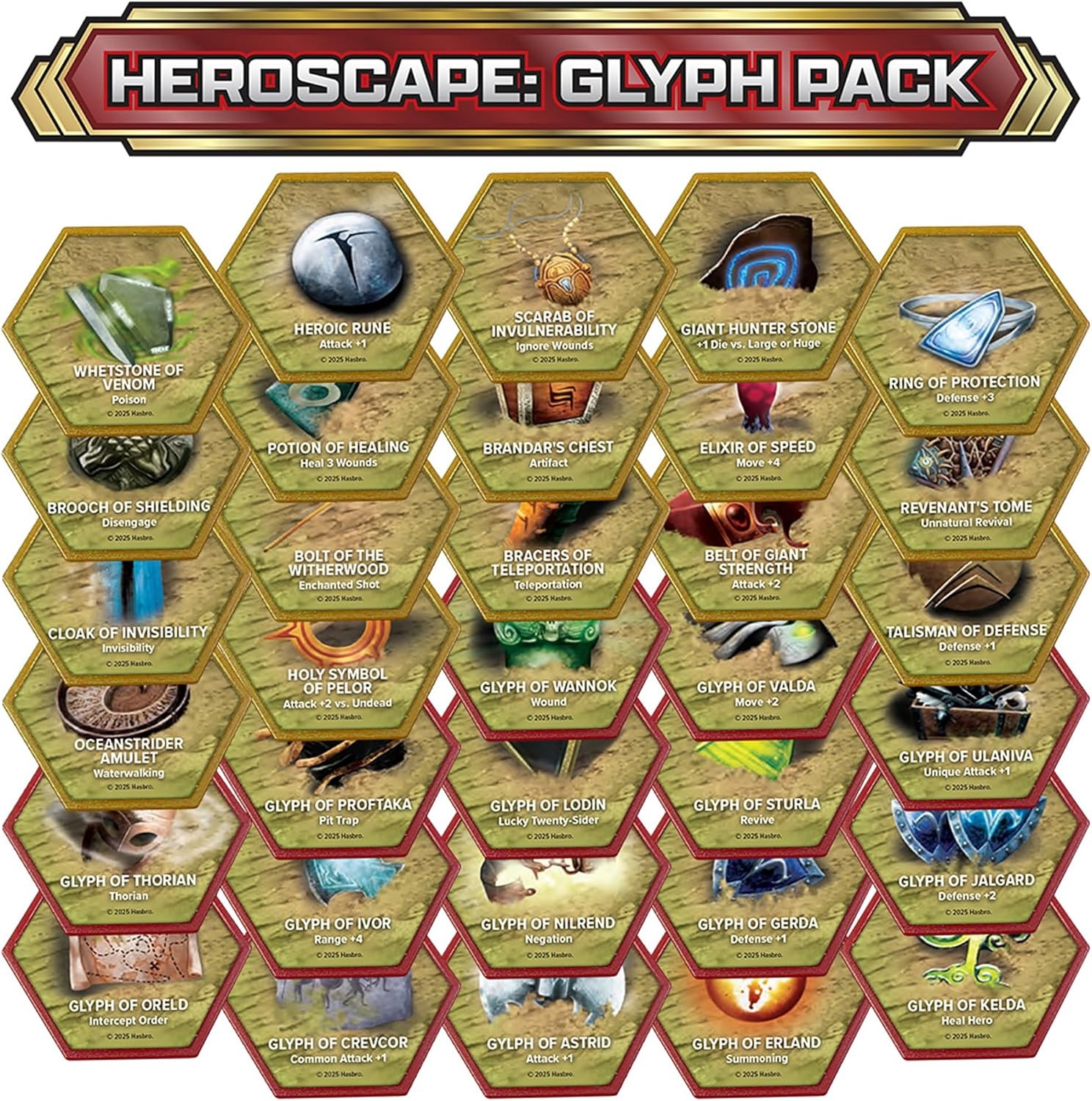 image:imageRenegade Game Studios Heroscape Glyph Pack Expansion 33 Glyphs Miniatures Strategy Game AddOn for Enhanced Tactical Gameplay