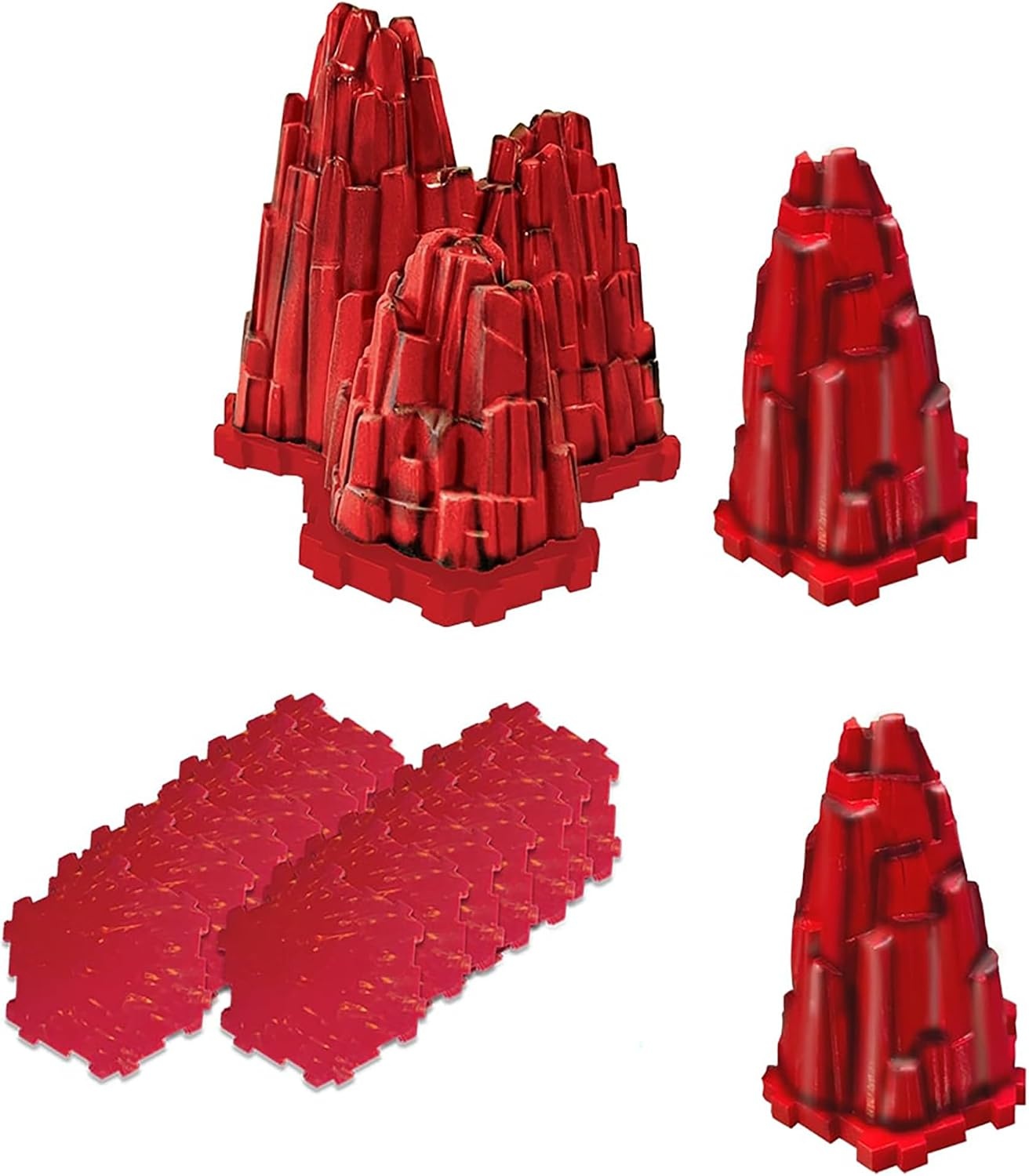 image:imageRenegade Game Studios Heroscape Lava Fields of Valhalla Terrain Expansion 120 Hex Tiles 4 Lava Rock Outcrop Pieces