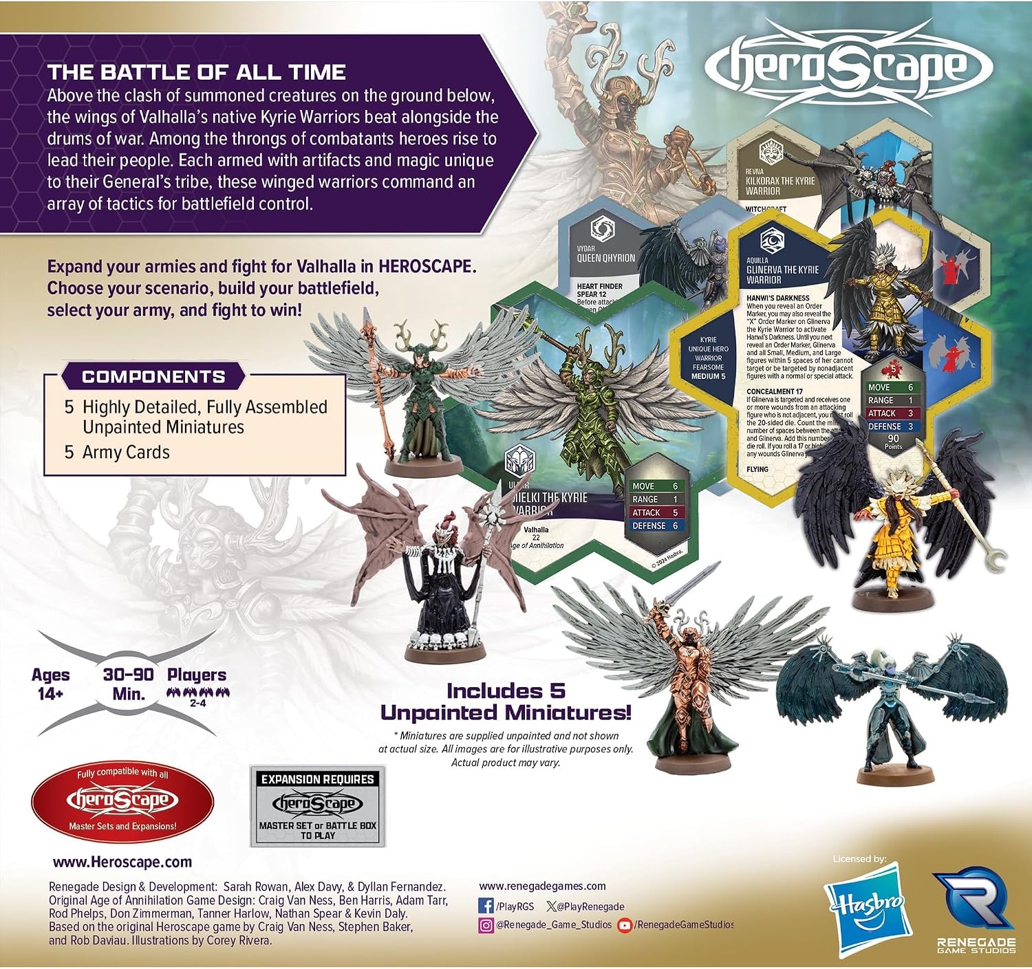 image:imageRenegade Game Studios Heroscape Revnas Rebuke Kyrie Warriors Army Expansion 5 Highly Detailed Miniatures Fully Assembled Unpainted Ages 14